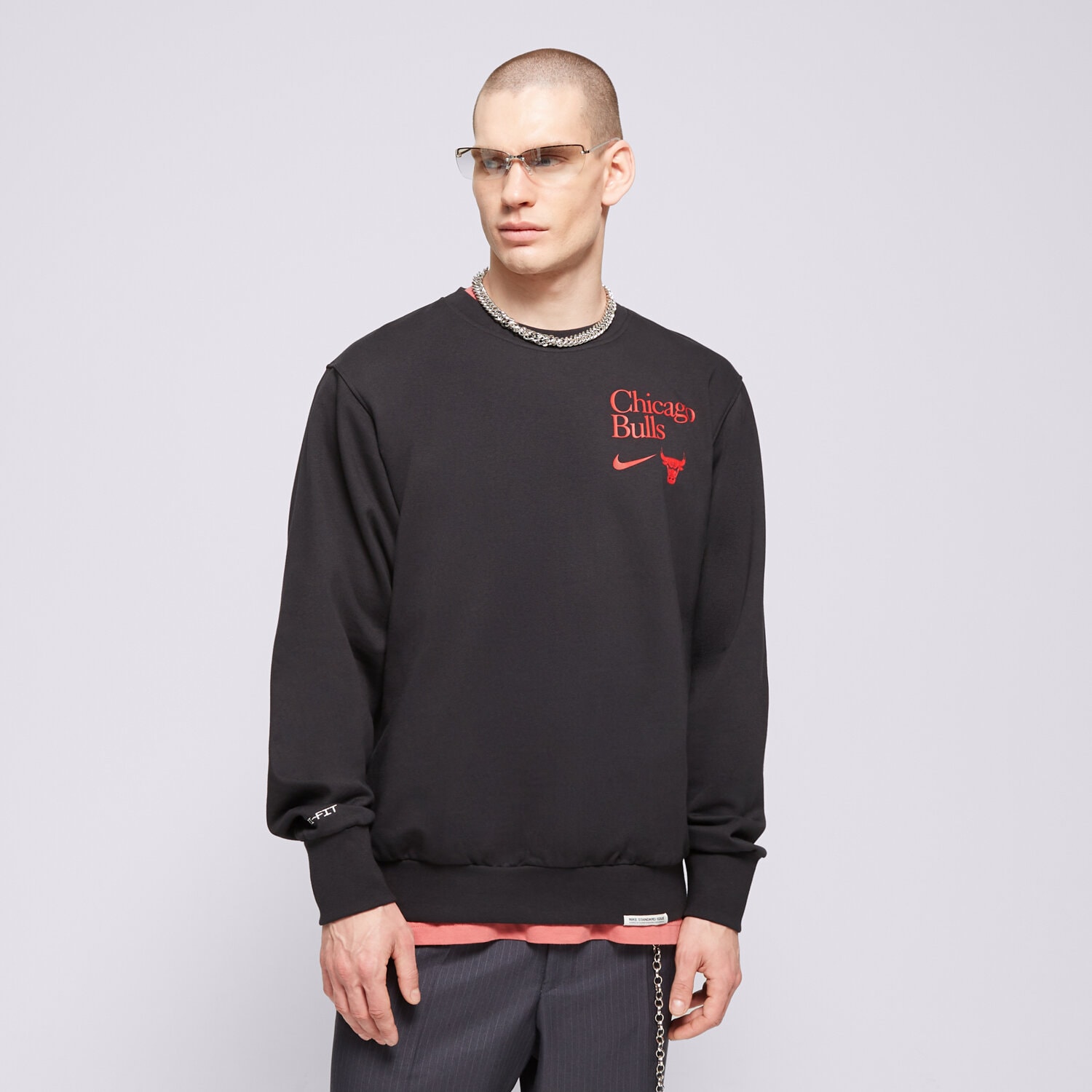 Bărbați bluză NIKE BLUZĂ CHI MNK DF STD ISS CRW CTS GX NBA FD8649-010 Negru