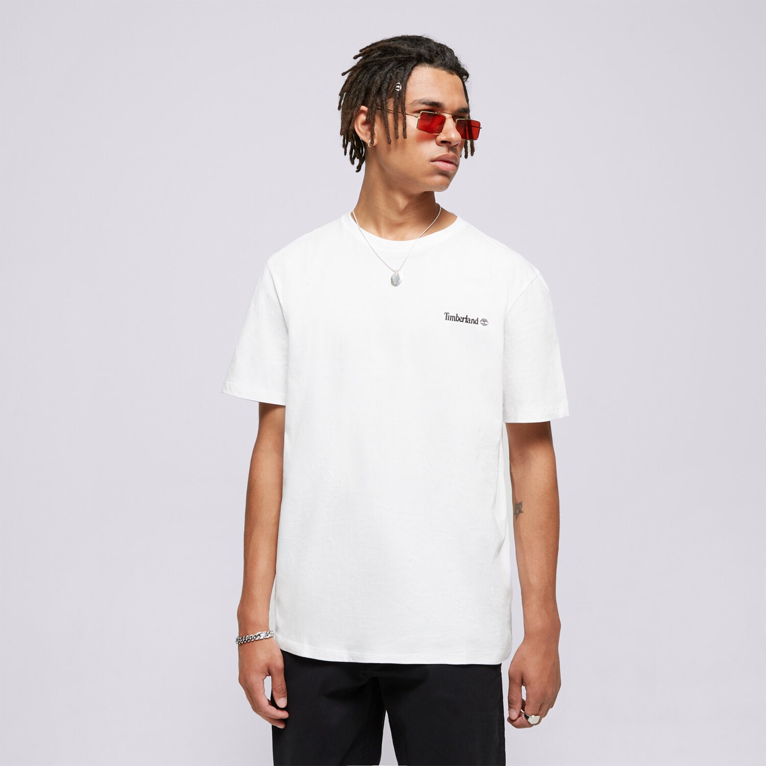 Bărbați tricou TIMBERLAND TRICOU SMALL LOGO PRINT TEE TB0A5QQT1001 Alb