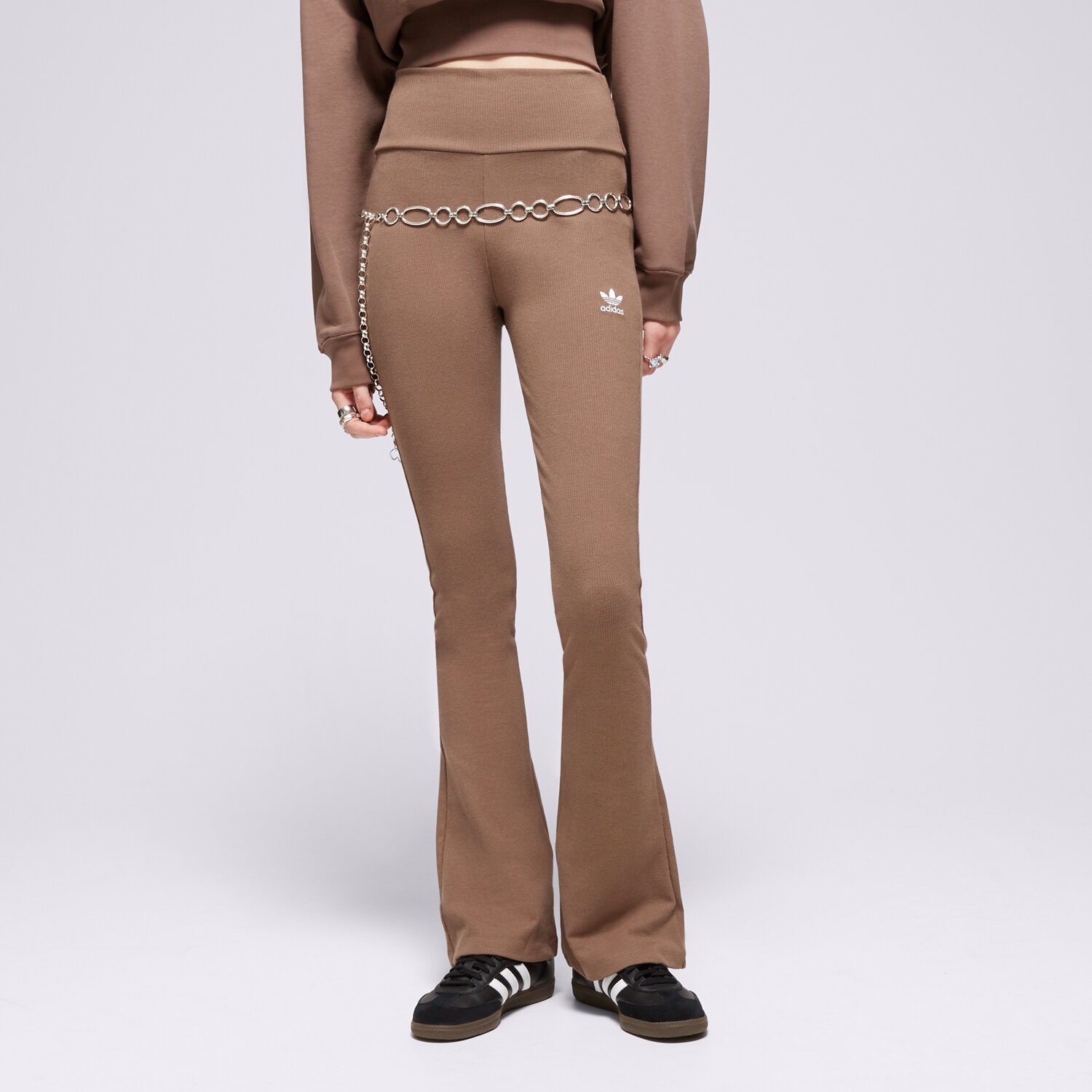 Femei pantaloni ADIDAS PANTALONI  RIB FLARED PANT IR5945 Maro