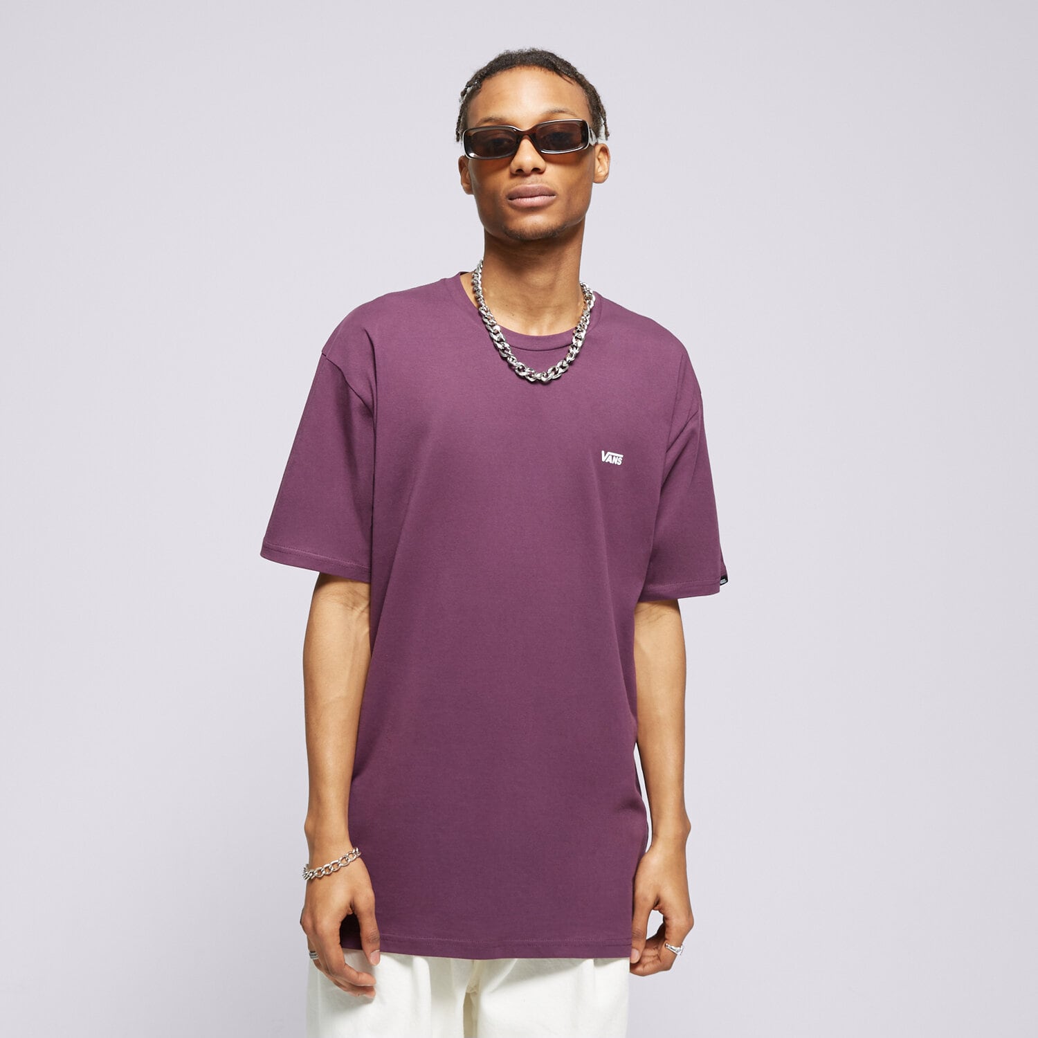 Bărbați tricou VANS TRICOU LEFT CHEST BLACKBERRY WINE VN0A3CZECHJ1 Violet