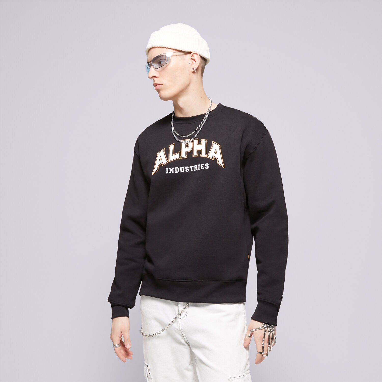 Bărbați bluză ALPHA INDUSTRIES BLUZĂ COLLEGE SWEATER 14630103 Negru