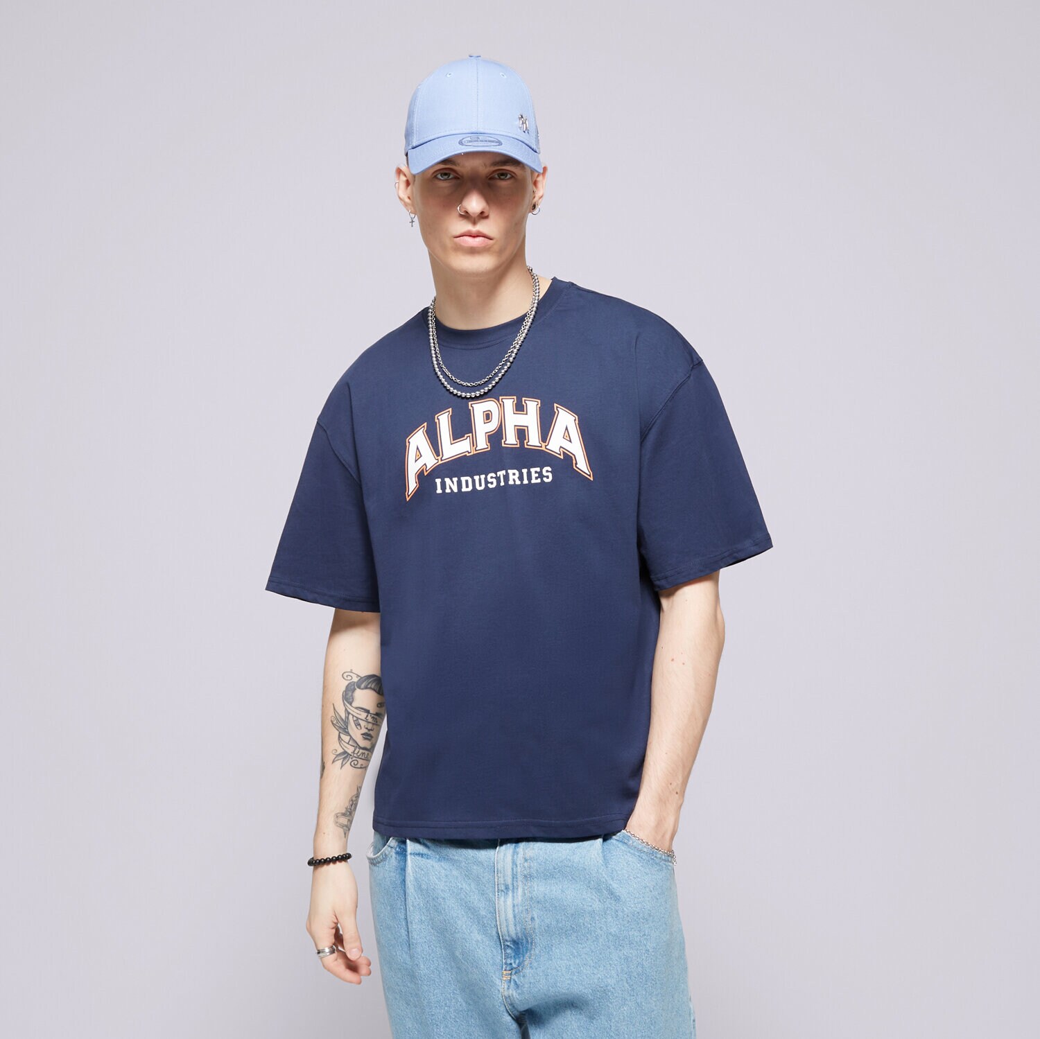 Bărbați tricou ALPHA INDUSTRIES TRICOU COLLEGE T 146501697 Bleumarin