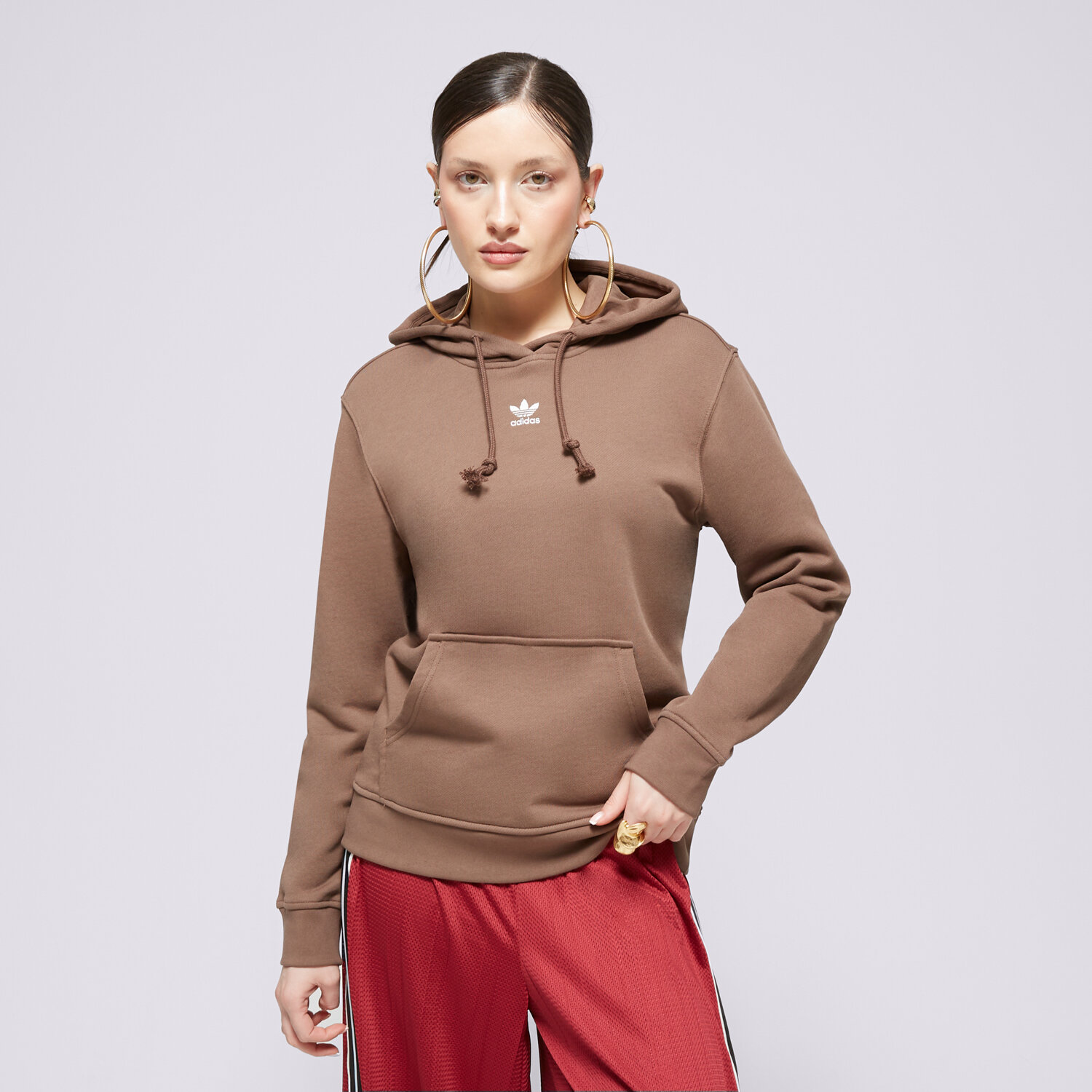 Femei bluză ADIDAS BLUZĂ CU GLUGĂ HOODIE IR5936 Maro