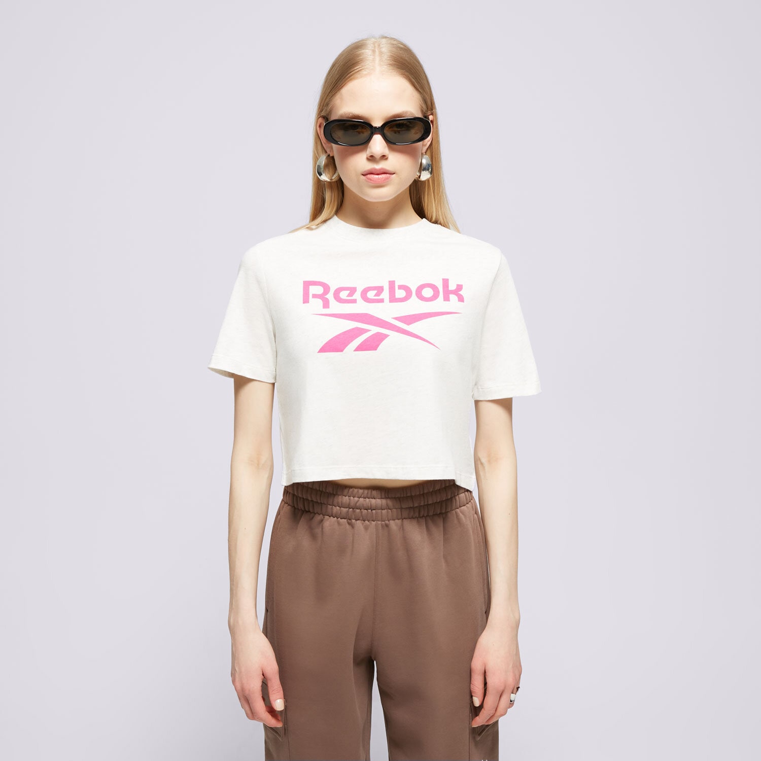 Femei tricou REEBOK TRICOU REEBOK IDENTITY BIG LOGO CROP TEE 100075999 Bej