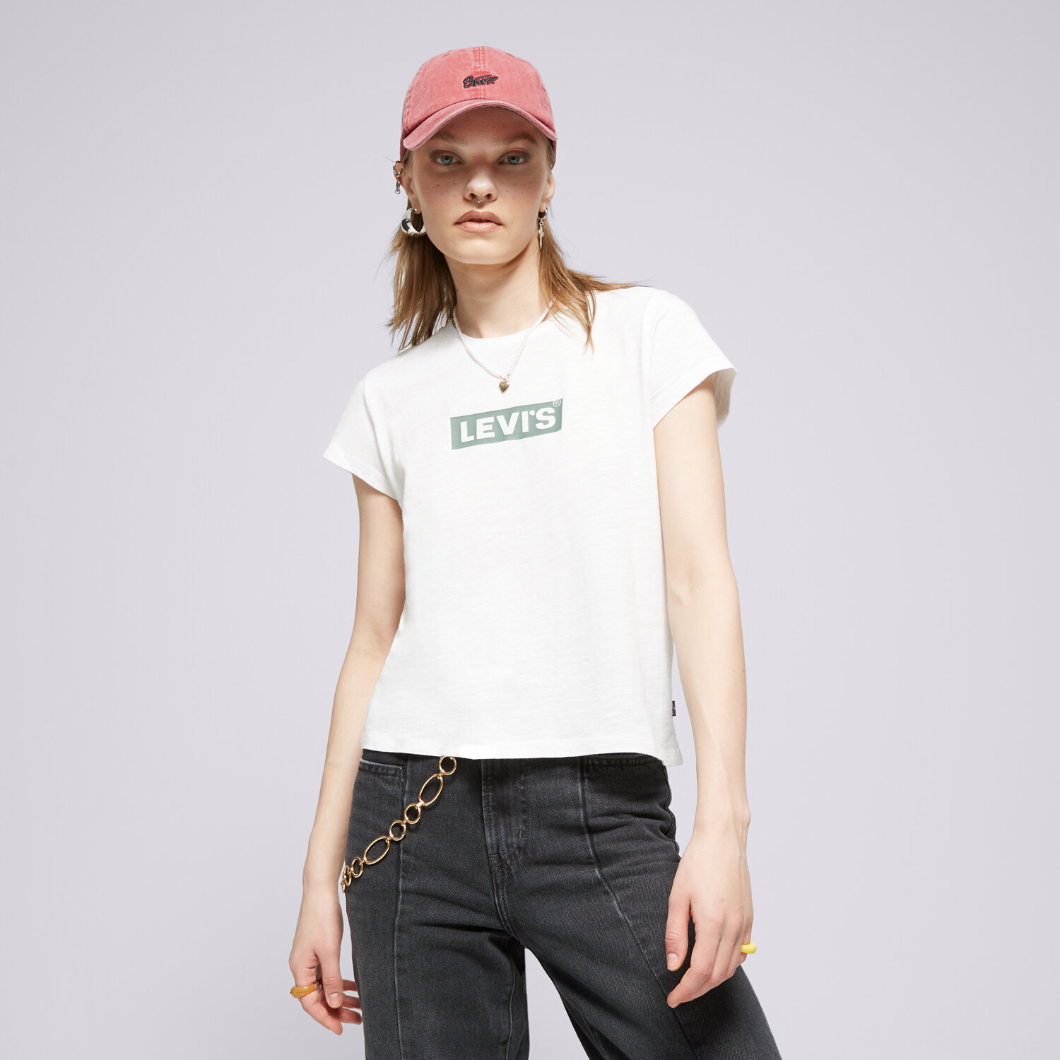 Femei tricou LEVI'S TRICOU GRAPHIC AUTHENTIC TSHIRT WHITES A6126-0039 Alb