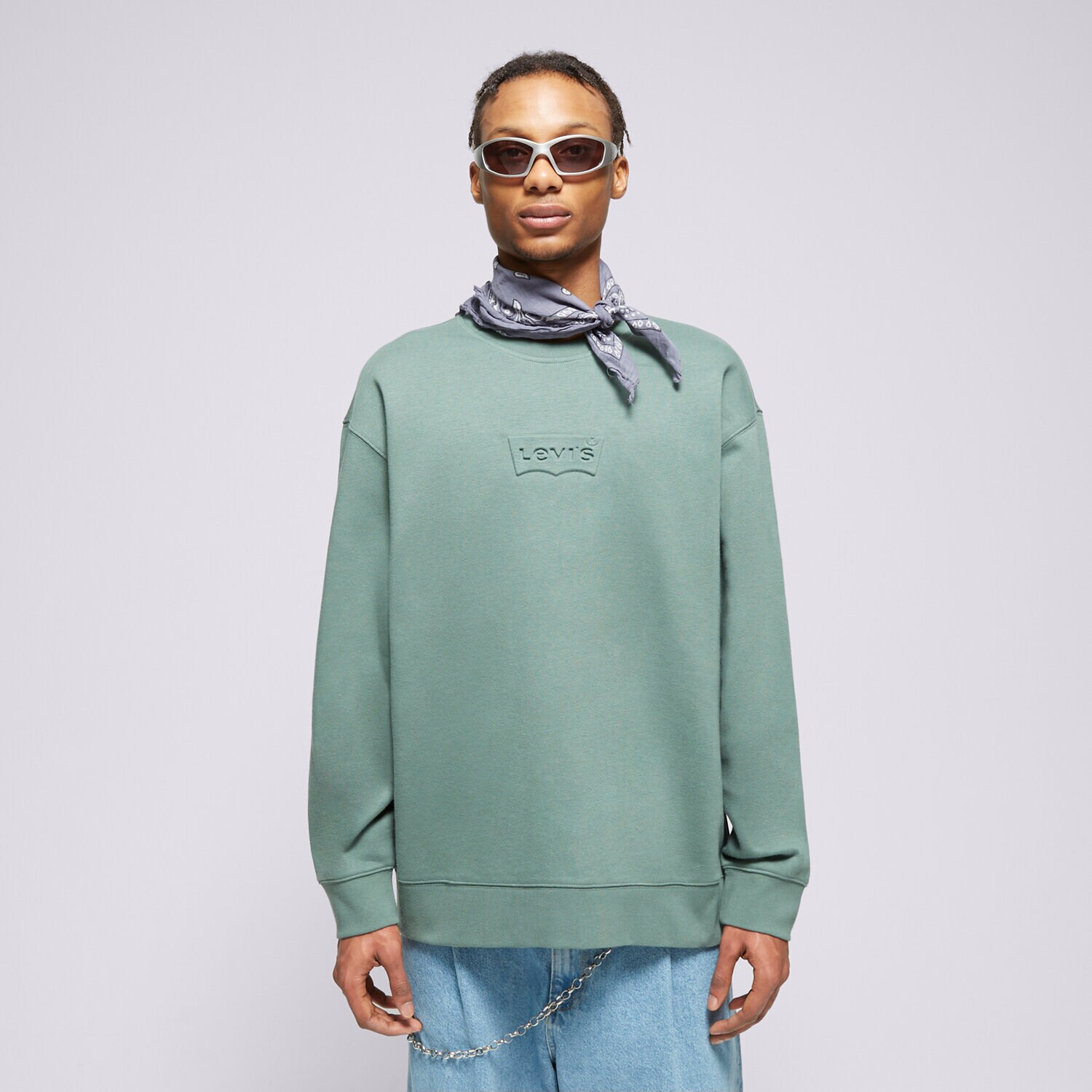 Bărbați bluză LEVI'S BLUZĂ RELAXD GRAPHIC CREW GREENS 38712-0238 Kaki
