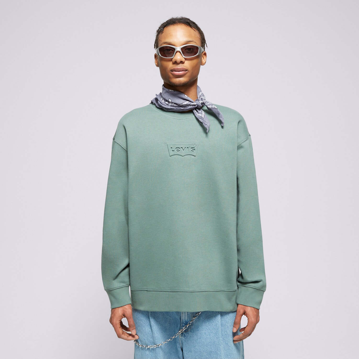 Bărbați bluză LEVI'S BLUZĂ RELAXD GRAPHIC CREW GREENS 38712-0238 Kaki