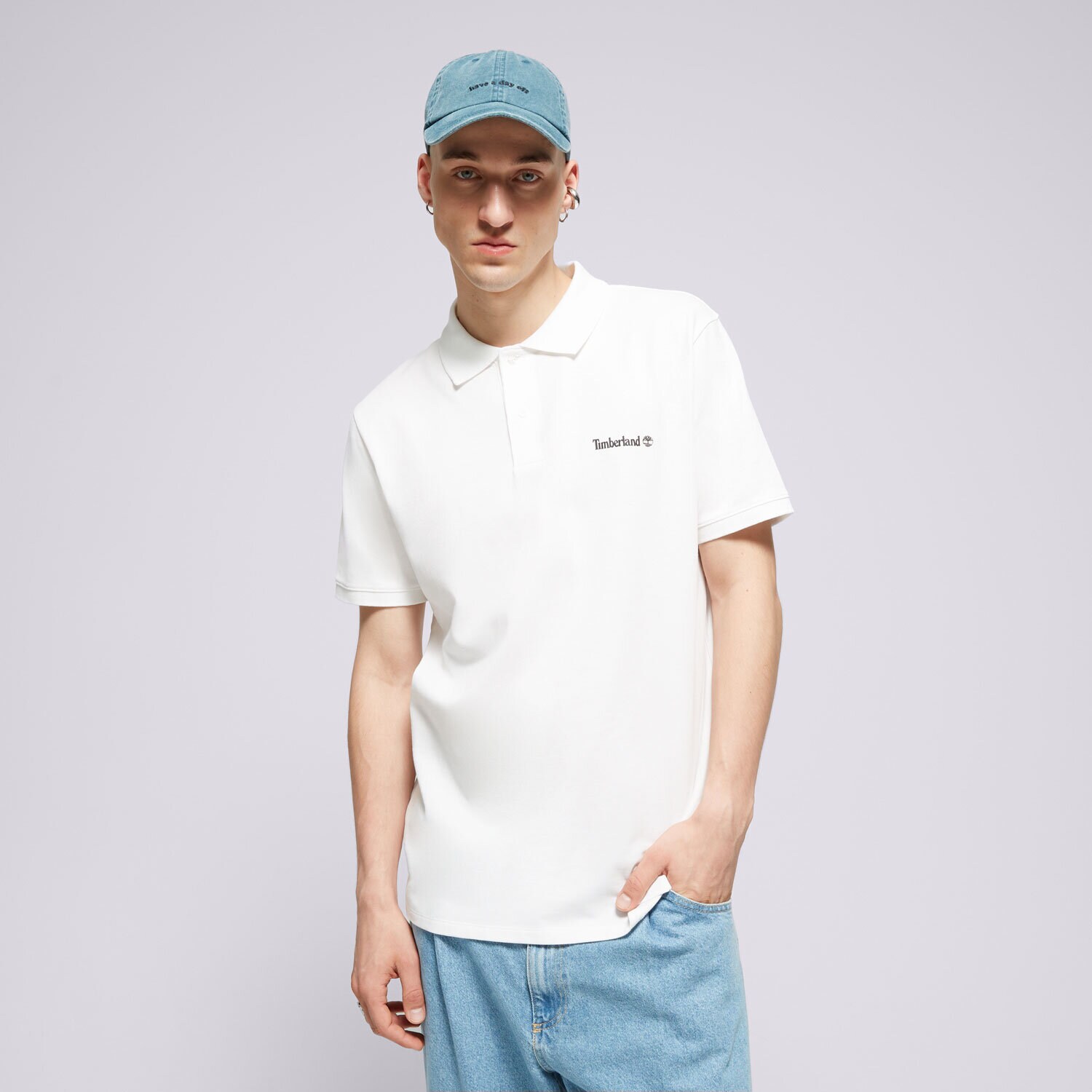 Bărbați tricou TIMBERLAND POLO SMALL LOGO PRINT POLO TB0A5QQ61001 Alb