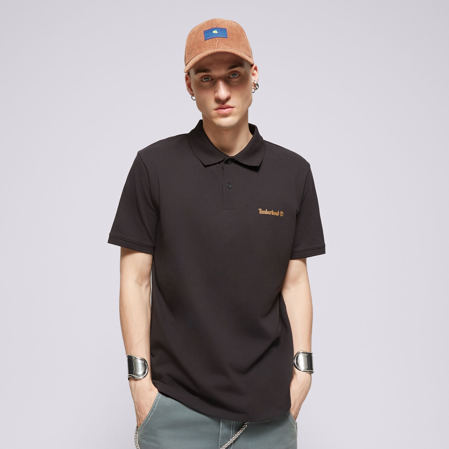 Bărbați tricou TIMBERLAND POLO SMALL LOGO PRINT POLO TB0A5QQ60011 Negru