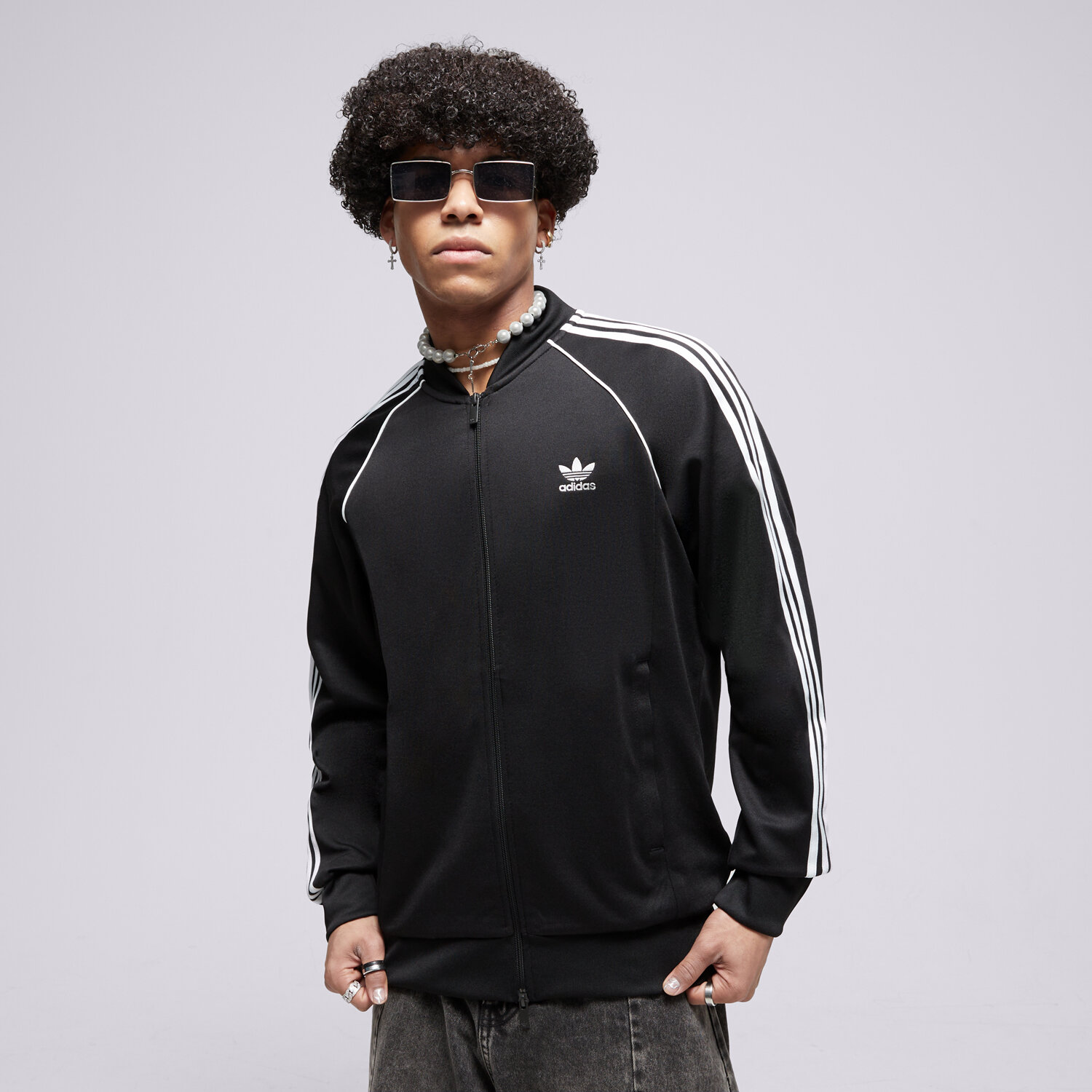 Bărbați bluză ADIDAS BLUZĂ SSTAR TT BLK/WHT IM4545 Negru