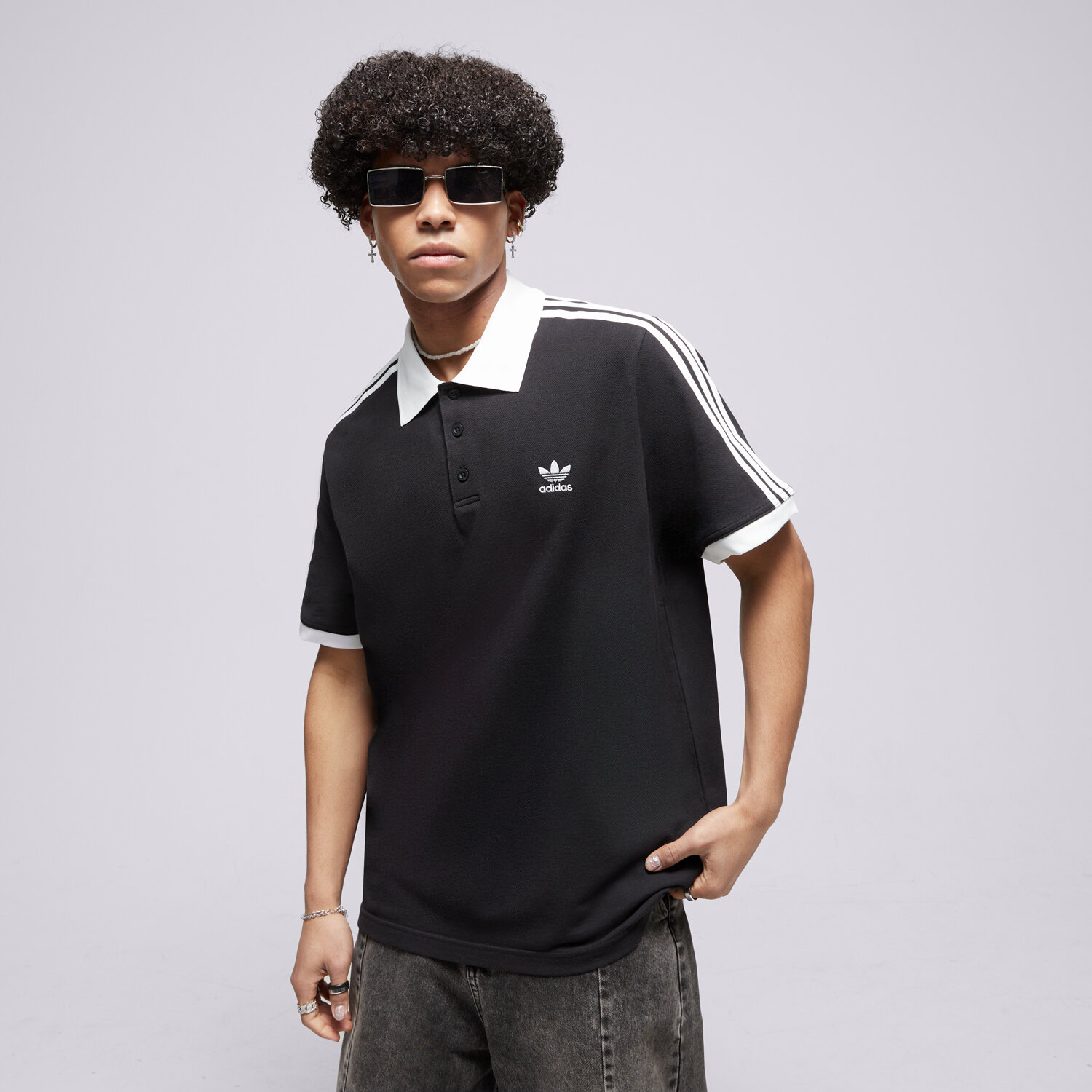Bărbați tricou ADIDAS POLO 3-STRIPE POLO IL2501 Negru