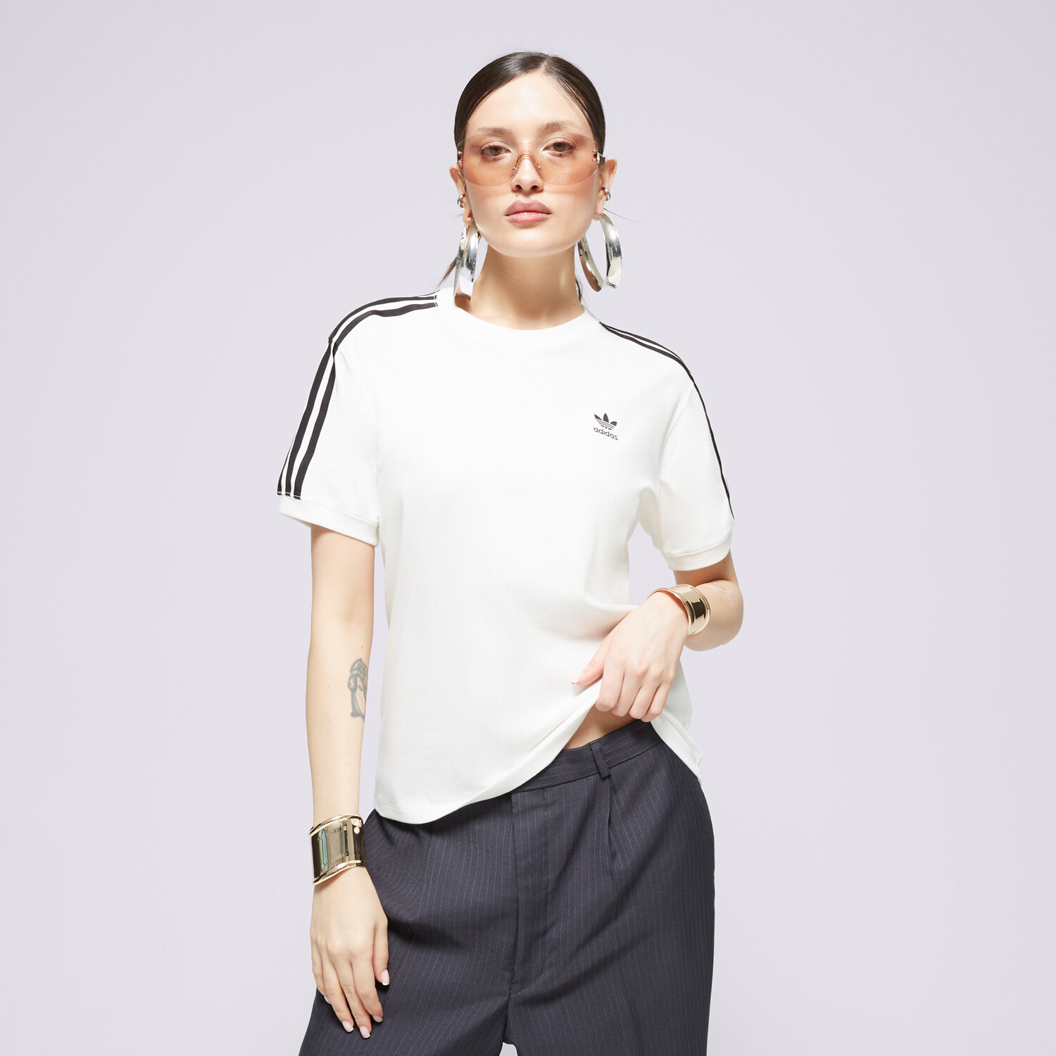 Femei tricou ADIDAS TRICOU 3 STRIPE TEE IR8051 Alb