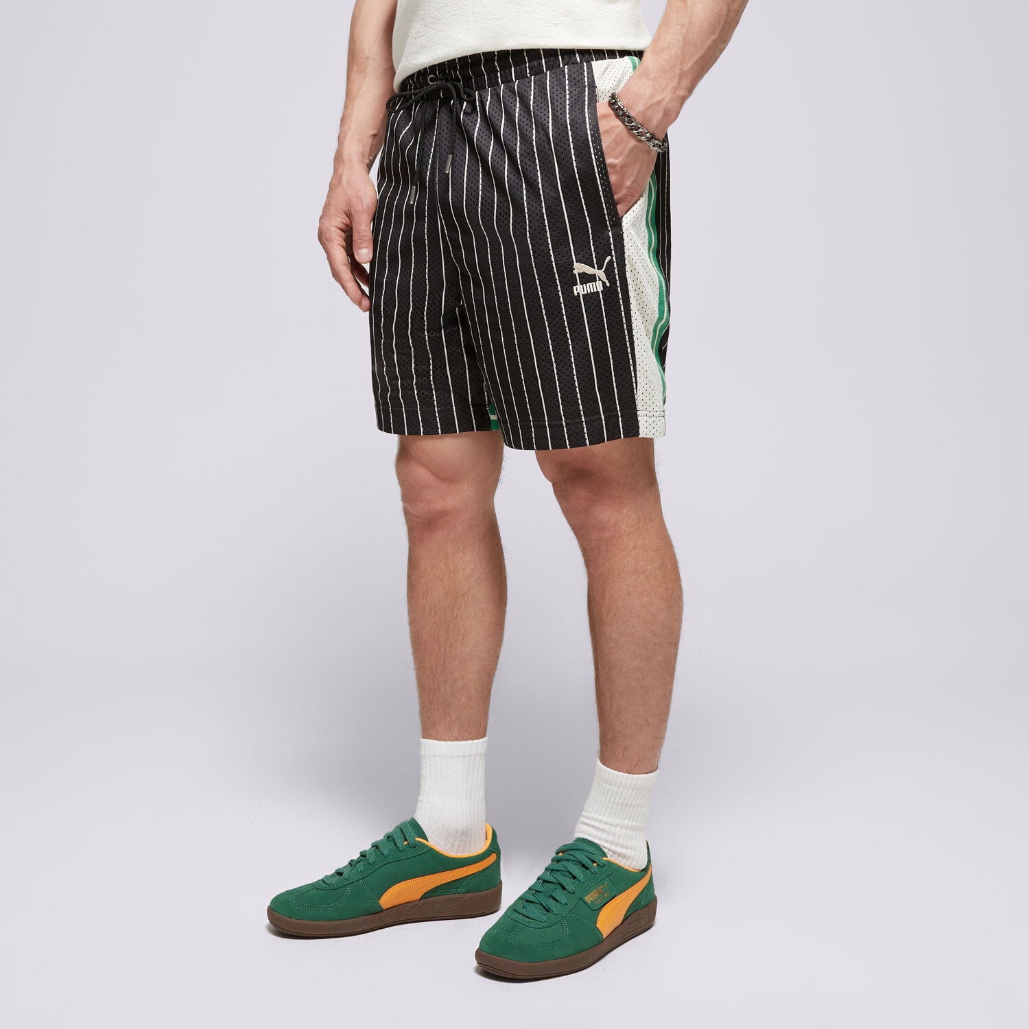 Femei pantaloni scurți PUMA PANTALONI SCURȚI T7 FOR   THE FANBASE MESH SHORTS 62439401 Negru