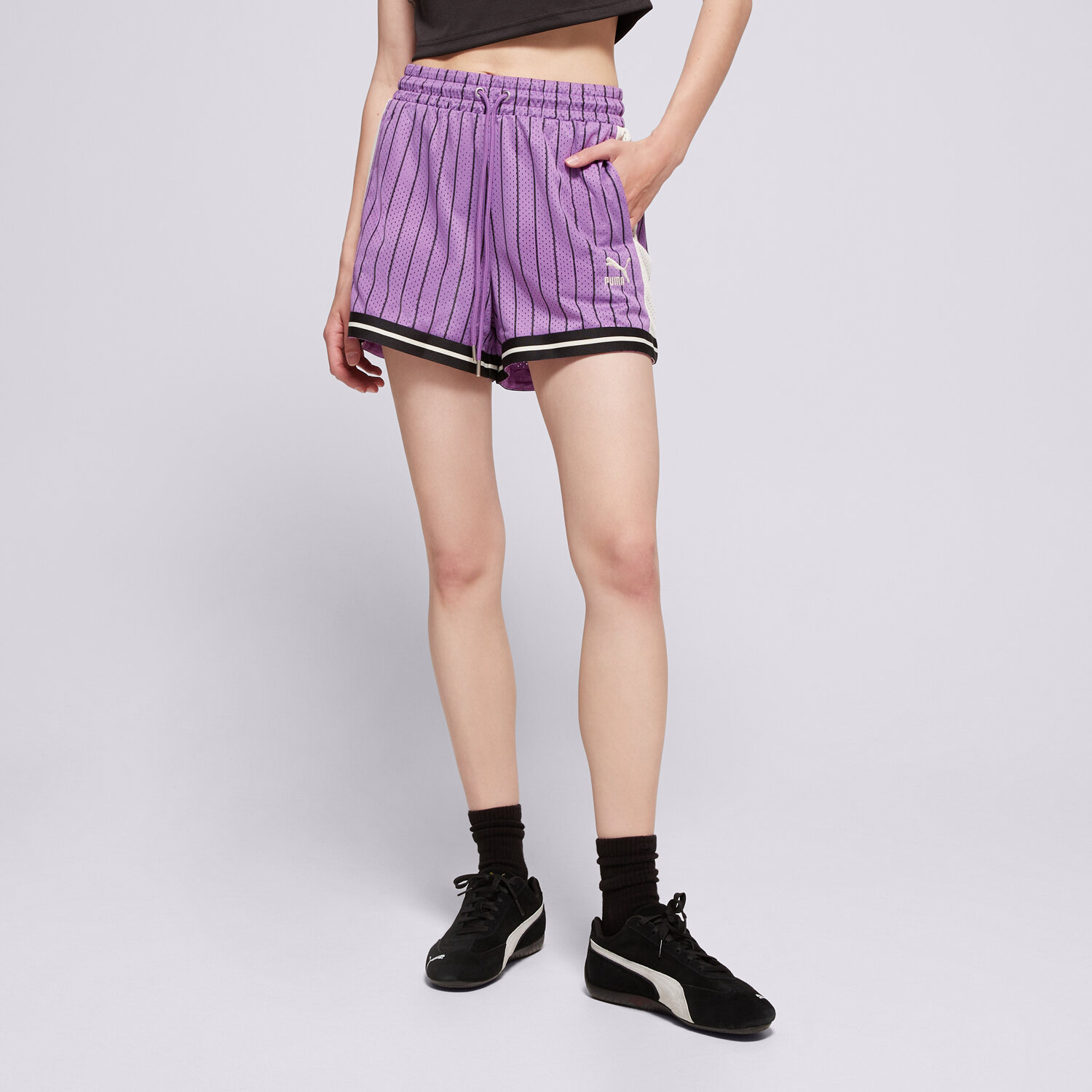 Femei pantaloni scurți PUMA PANTALONI SCURȚI T7 FOR THE FANBASE MESH 62434550 Violet