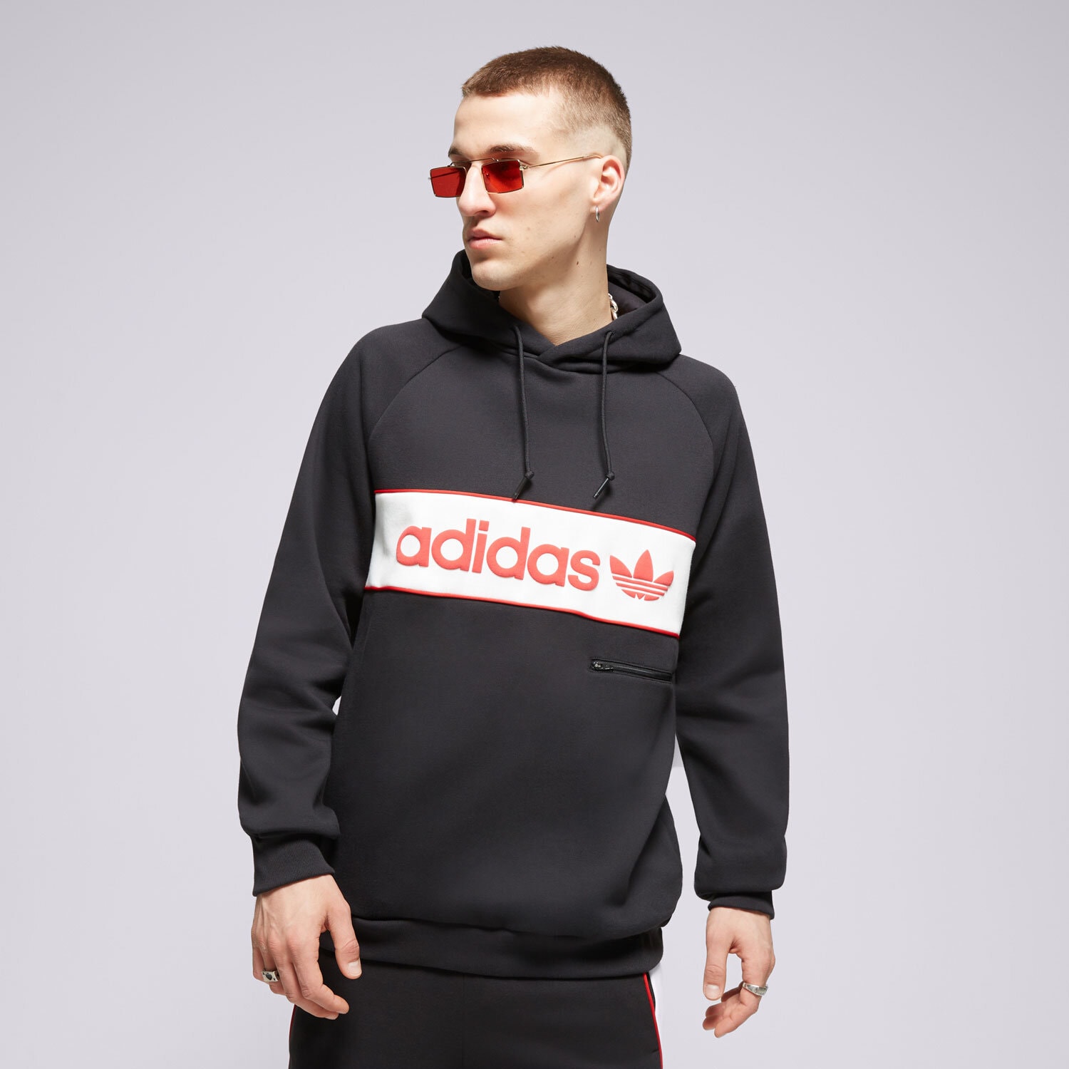 Bărbați bluză ADIDAS BLUZĂ CU GLUGĂ NY HOODIE IS5733 Negru