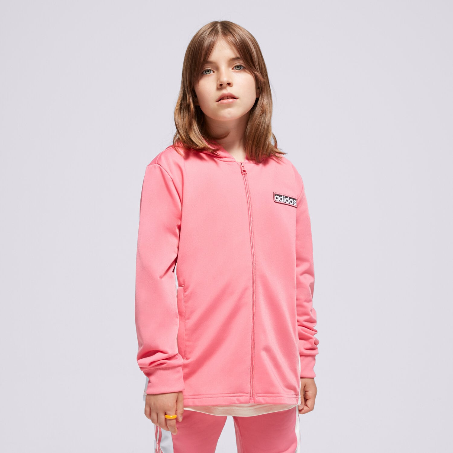 Copii bluză ADIDAS BLUZĂ CU GLUGĂ FZ HOODIE GIRL IN2115 Roz