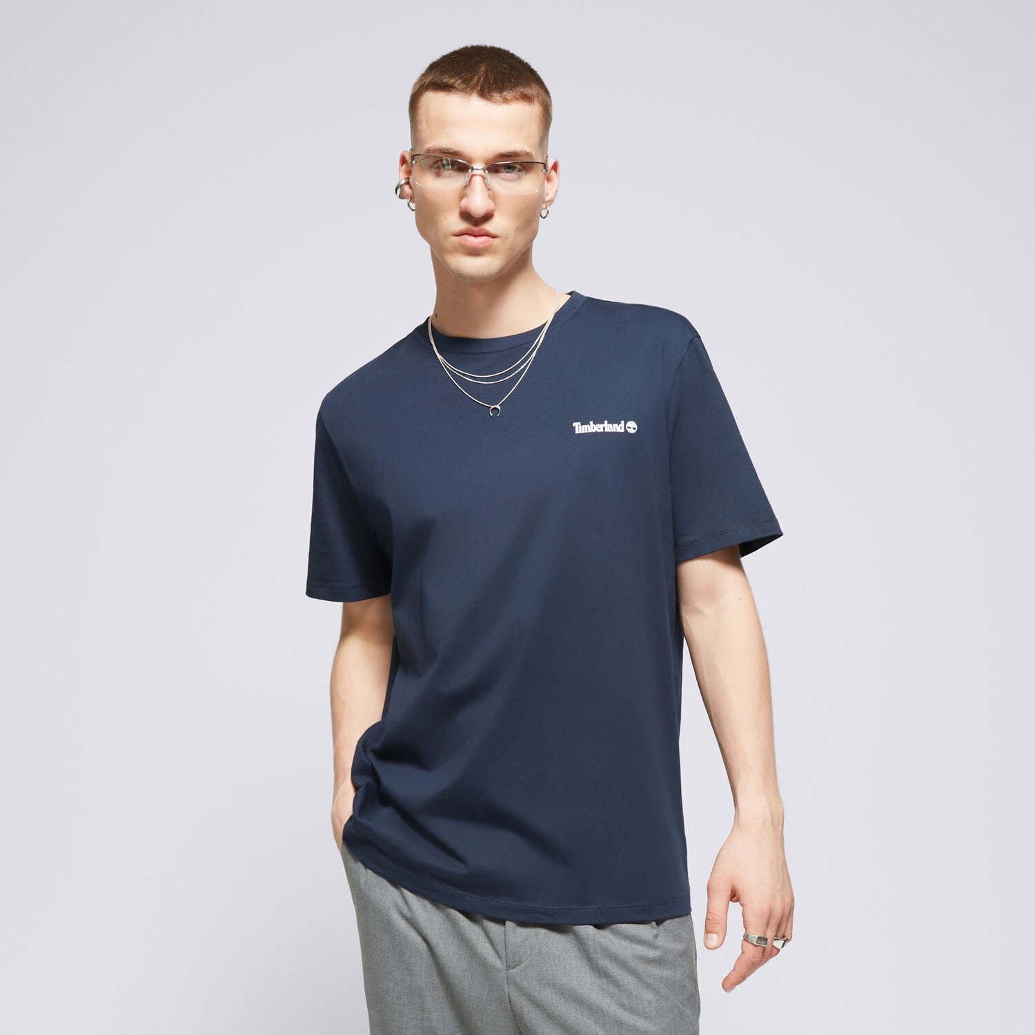 Bărbați tricou TIMBERLAND TRICOU SMALL LOGO PRINT TEE TB0A5QQT4331 Bleumarin