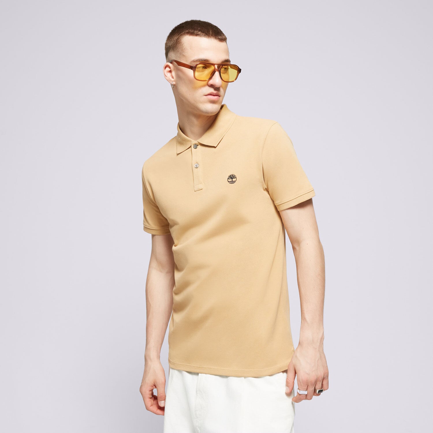 Bărbați tricou TIMBERLAND POLO TFO CHEST LOGO TB0A2BS1EH31 Maro