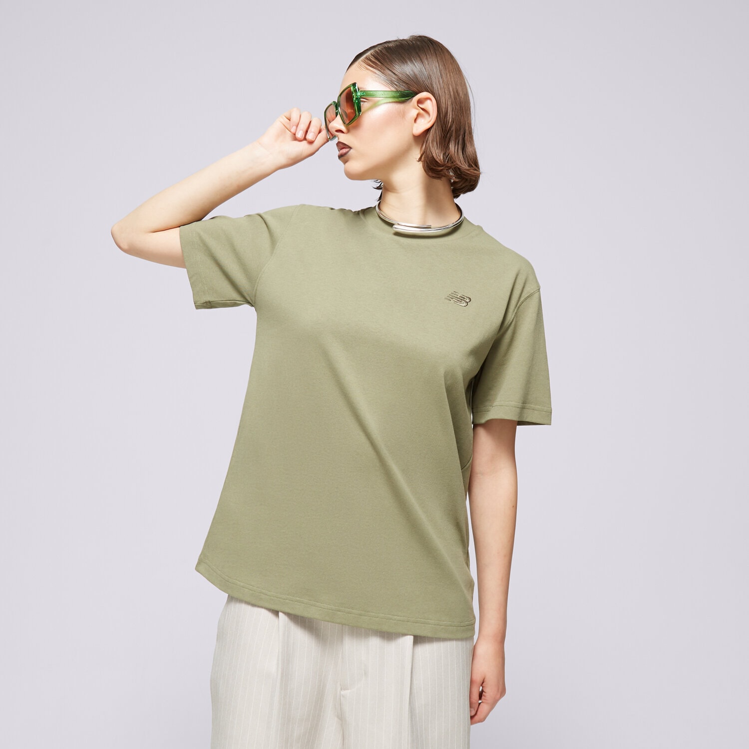 Femei tricou NEW BALANCE TRICOU ATHLETICS JERSEY WT41501DEK Kaki