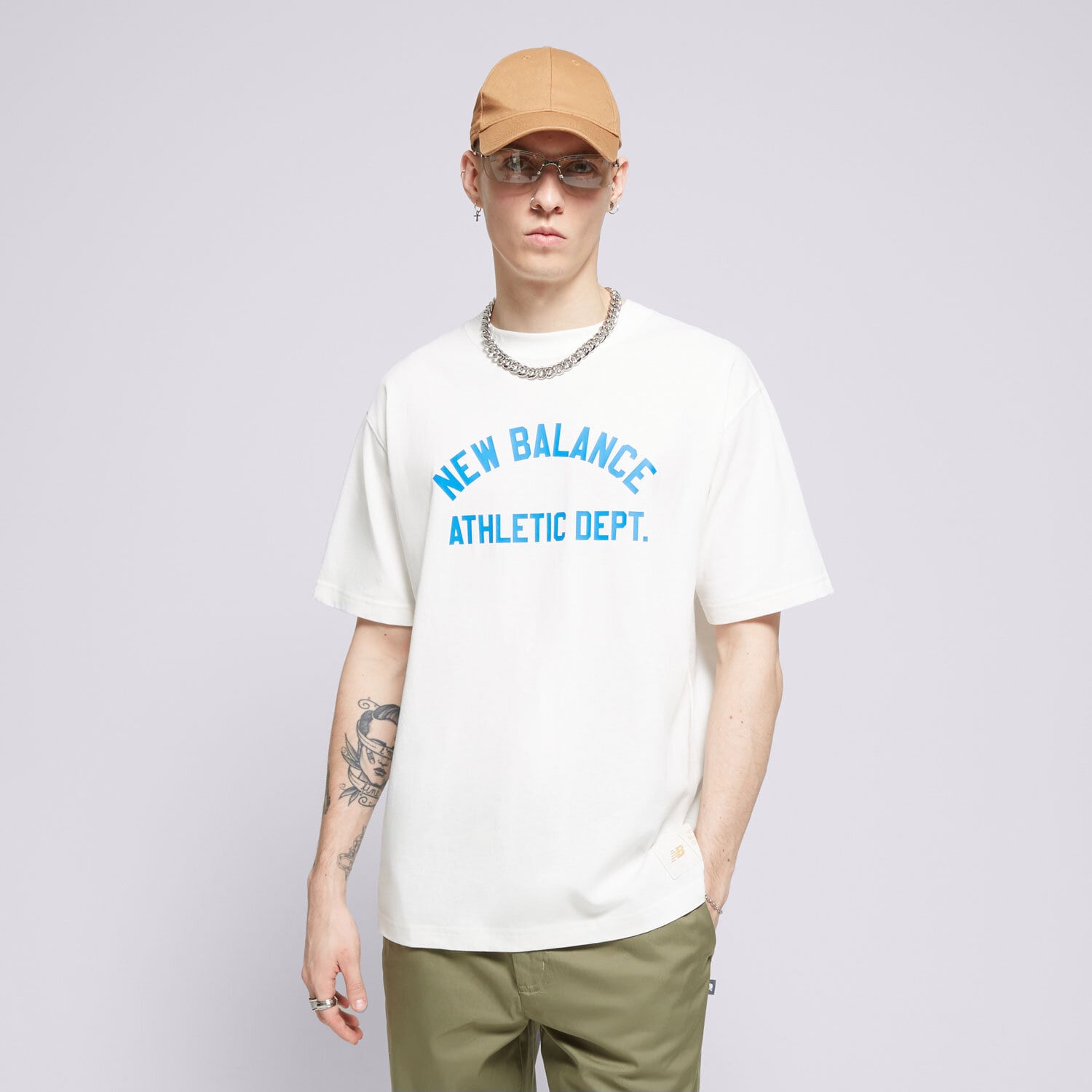 Bărbați tricou NEW BALANCE TRICOU SGH ATHLETIC DEPT TEE MT41514SST Alb
