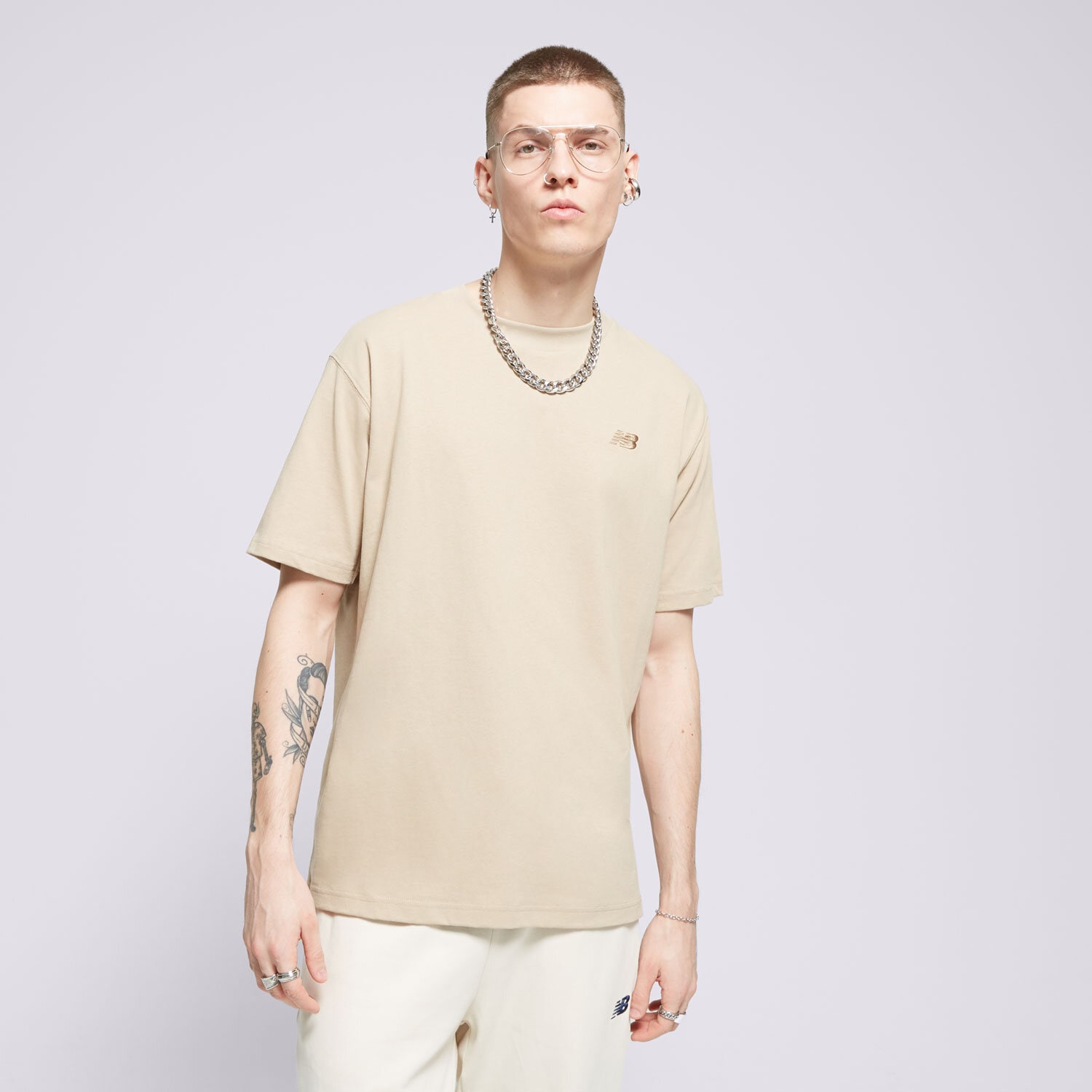 Bărbați tricou NEW BALANCE TRICOU ATHLETICS JERSEY TEE MT41533SOT Bej