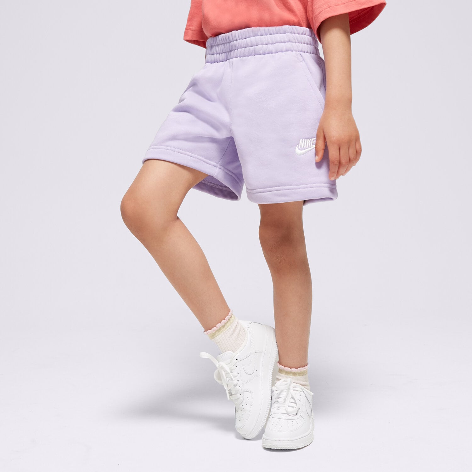 Pantaloni scurți și rochii pentru copii NIKE PANTALONI SCURȚI SPORTSWEAR CLUB FLEECE GIRL FD2919-515 Violet