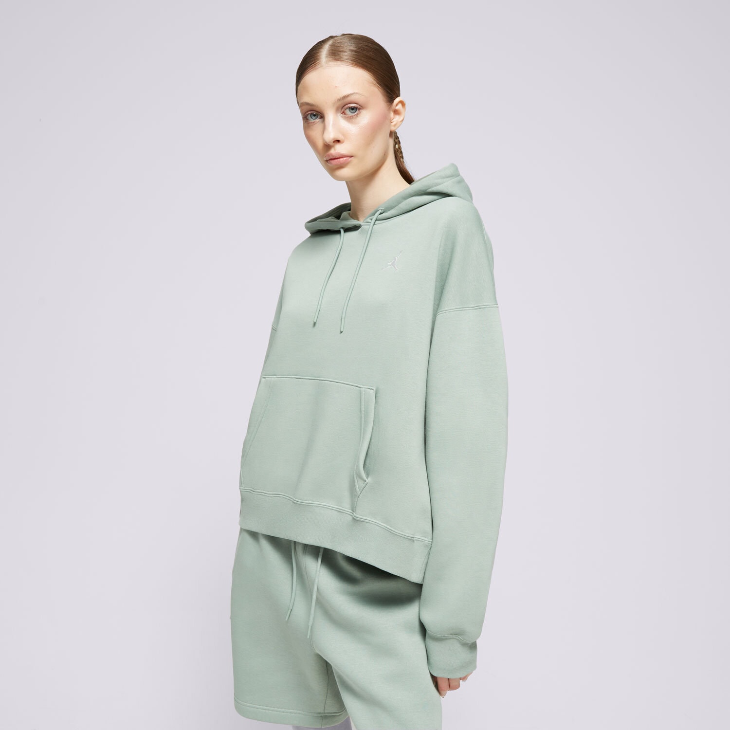 Femei bluză JORDAN BLUZĂ CU GLUGĂ W J BRKLN FLC PO FN4488-304 Verde