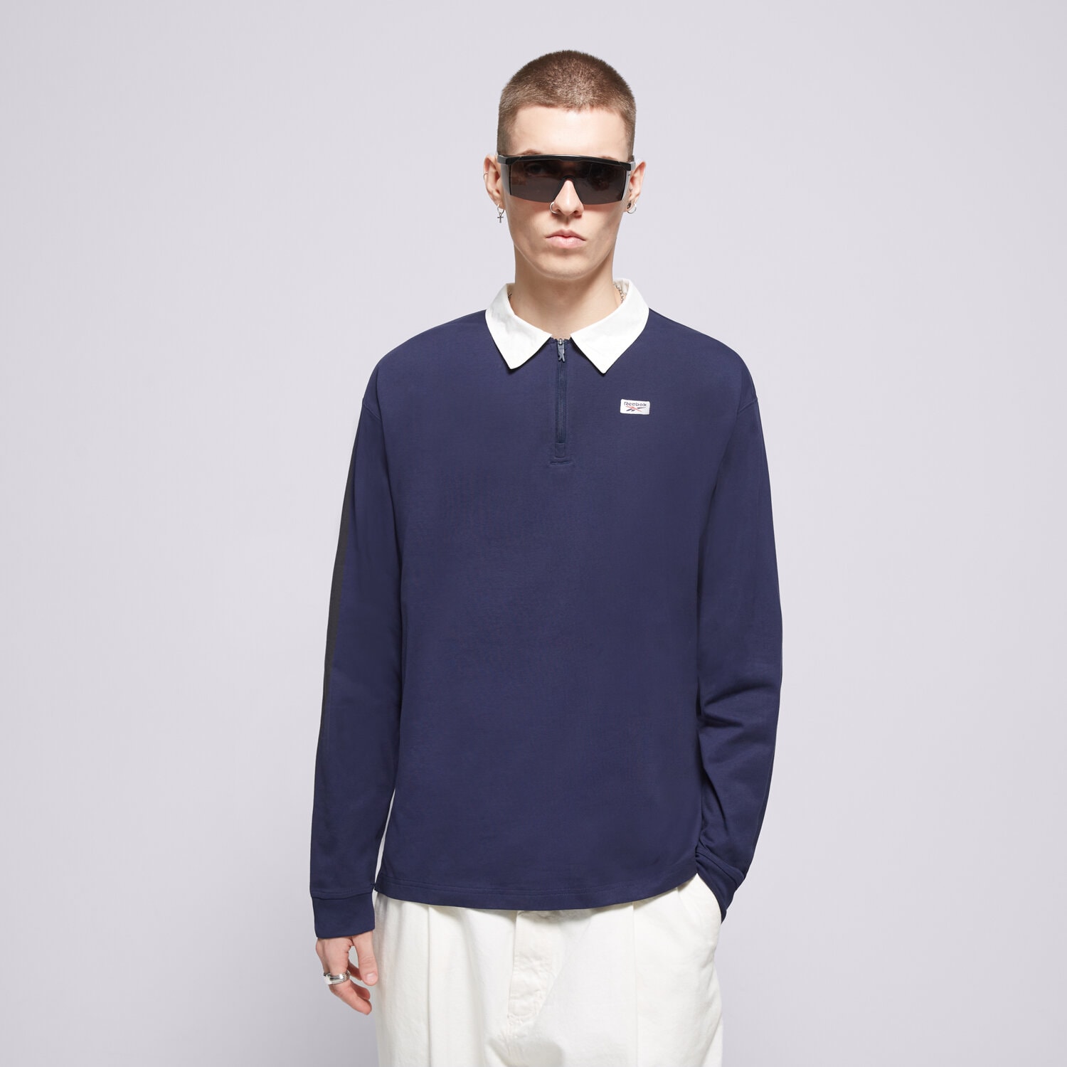 Bărbați tricou REEBOK POLO COURT SPORT QUARTER ZIP 100075580 Bleumarin