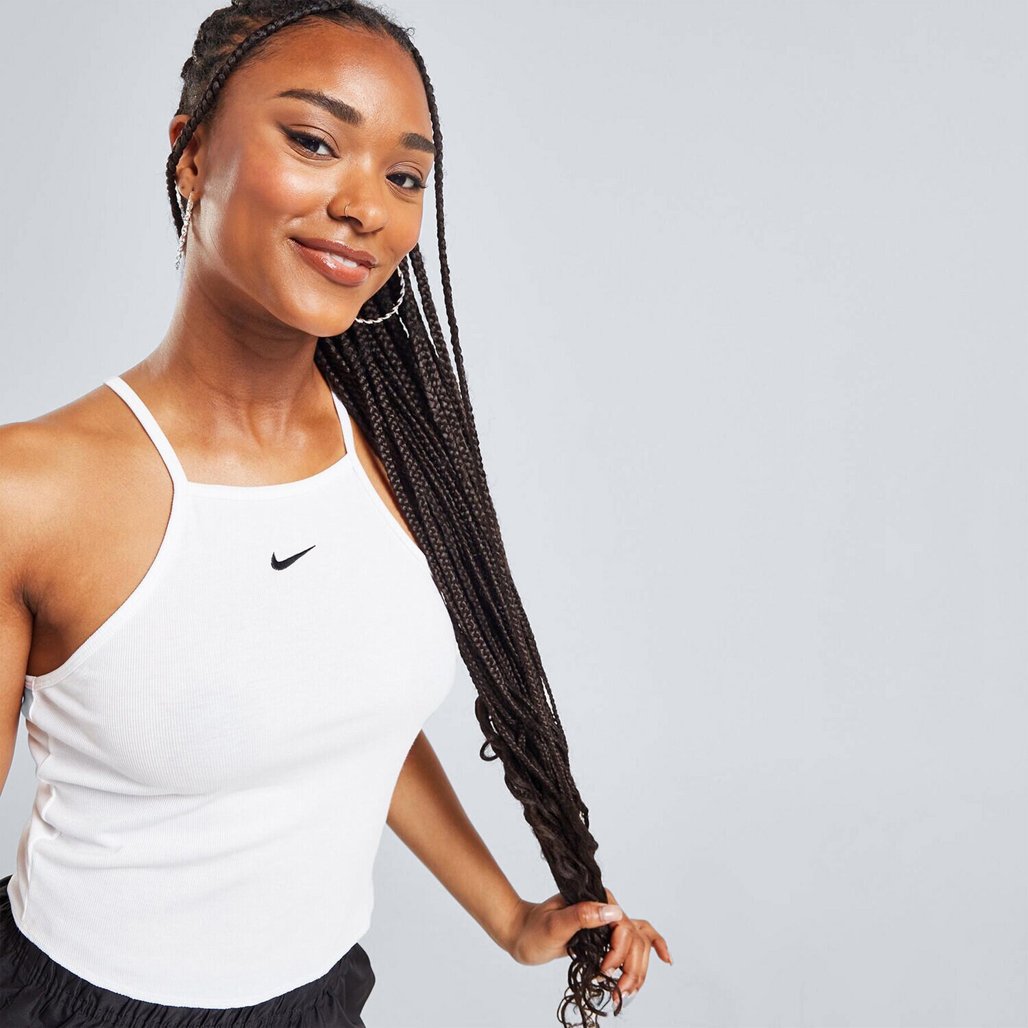 Femei tricou NIKE TRICOU W NSW ESSNTL RIB CAMI MAIOU TEE DV7960-100 Alb