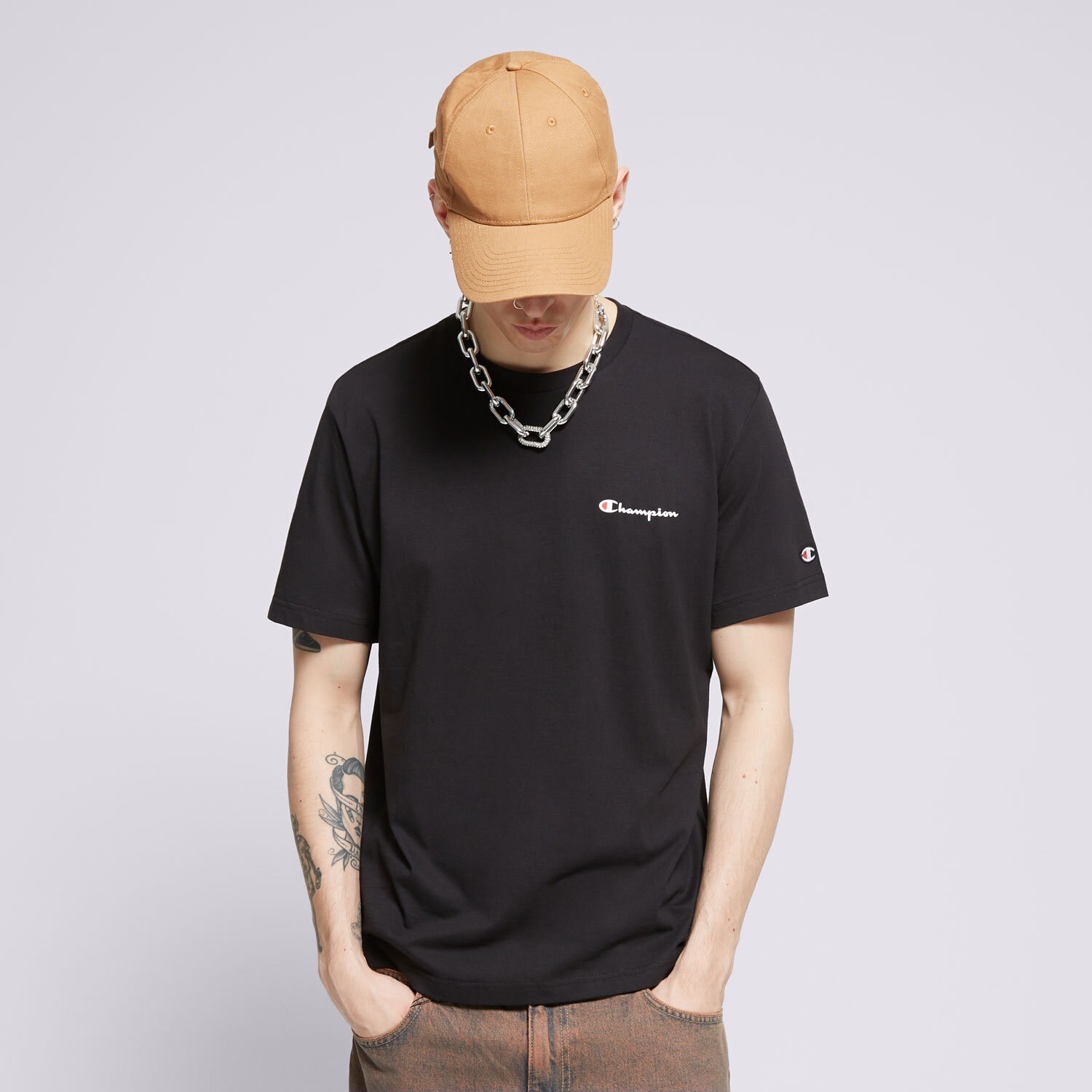 Bărbați tricou CHAMPION TRICOU CREWNECK 219838KK001 Negru