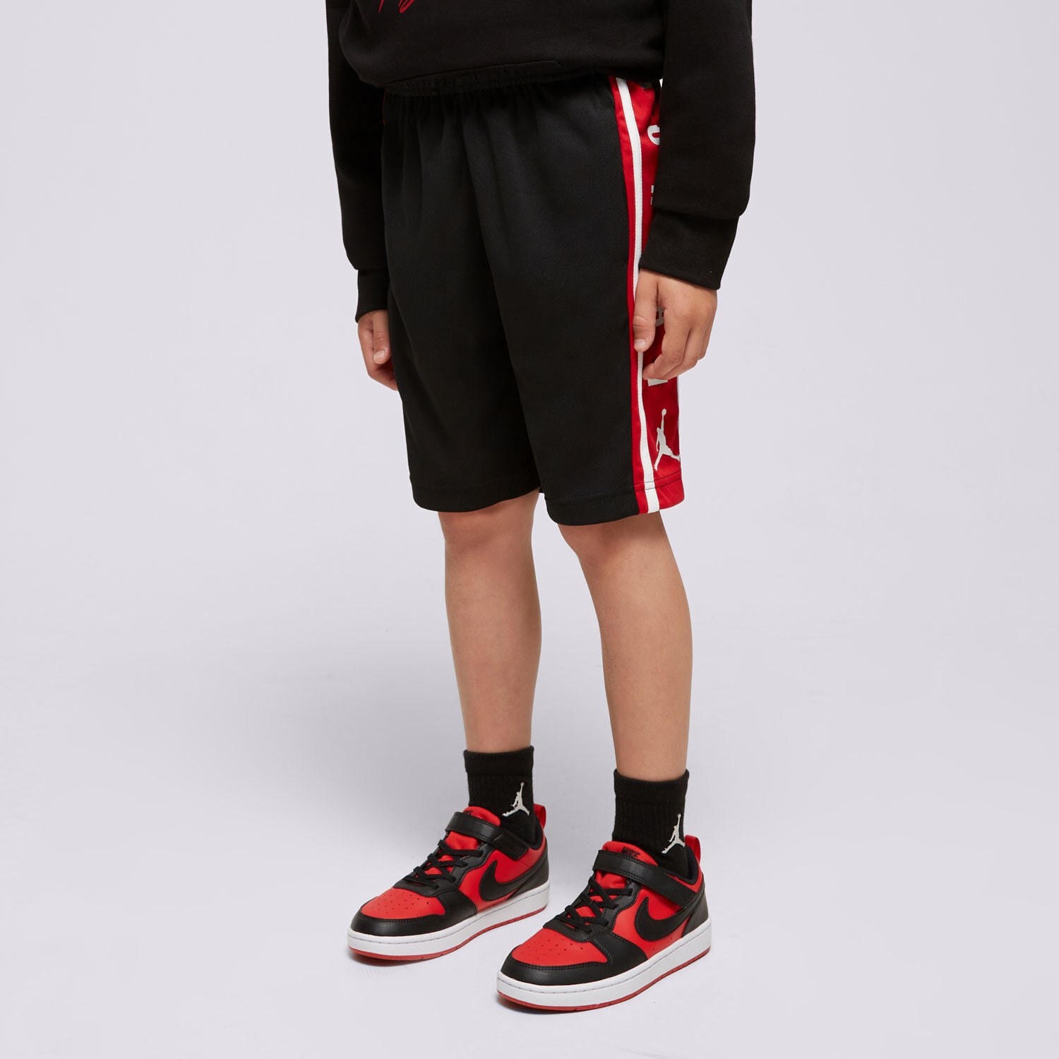 Pantaloni scurți și rochii pentru copii JORDAN PANTALONI SCURȚI HBR PLY SHRT BLK/RD B 957115-023 Negru