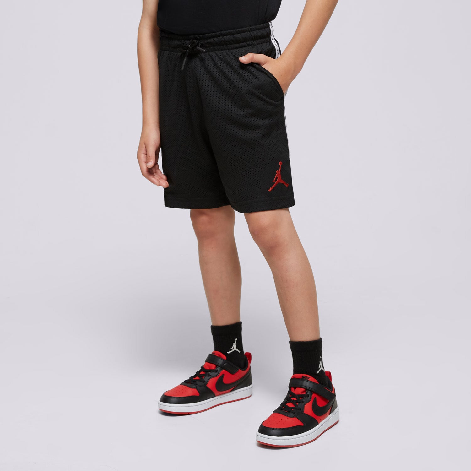 Pantaloni scurți și rochii pentru copii JORDAN PANTALONI SCURȚI JDB MJ FLT MVP MESH SHORT BOY 95C885-023 Negru