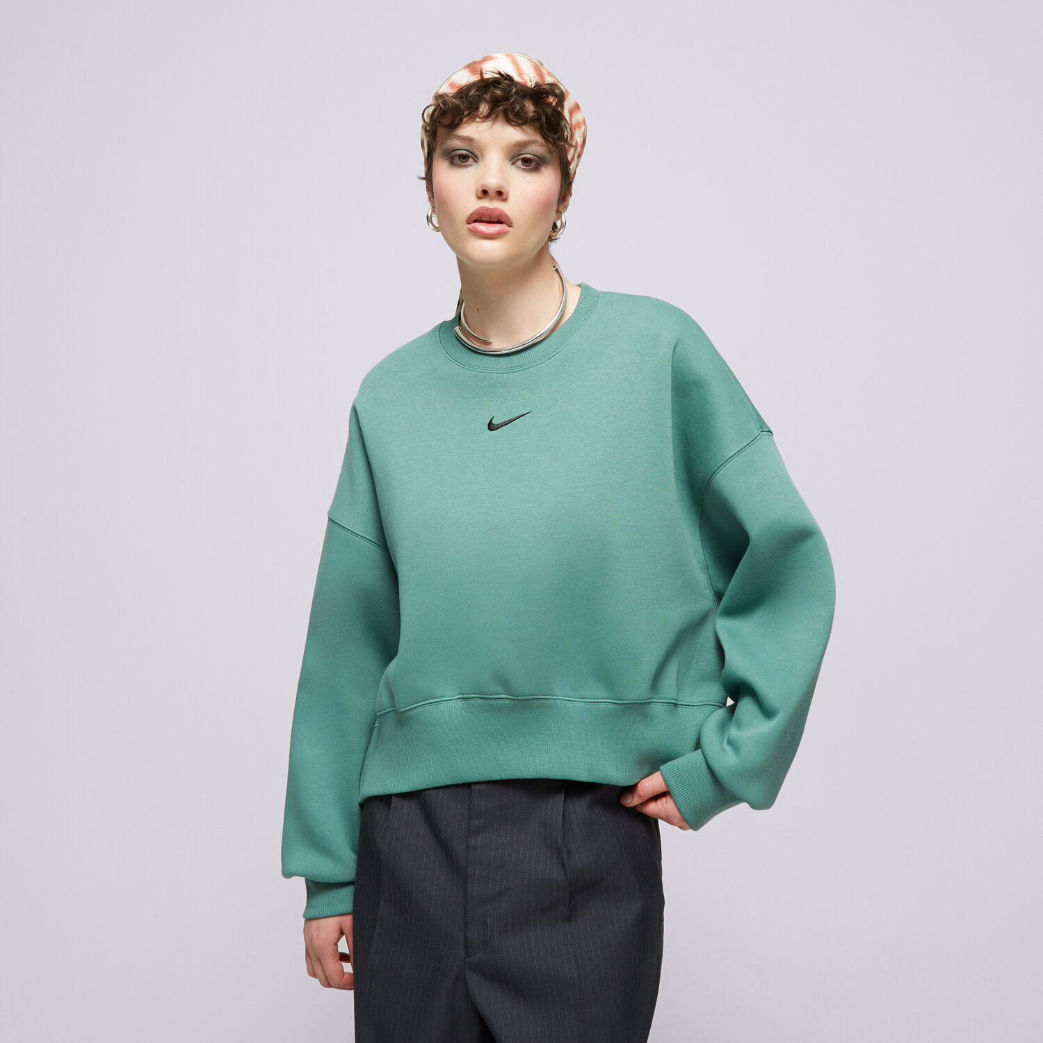 Femei bluză NIKE BLUZĂ W NSW PHNX FLC OOS CREW DQ5761-361 Verde