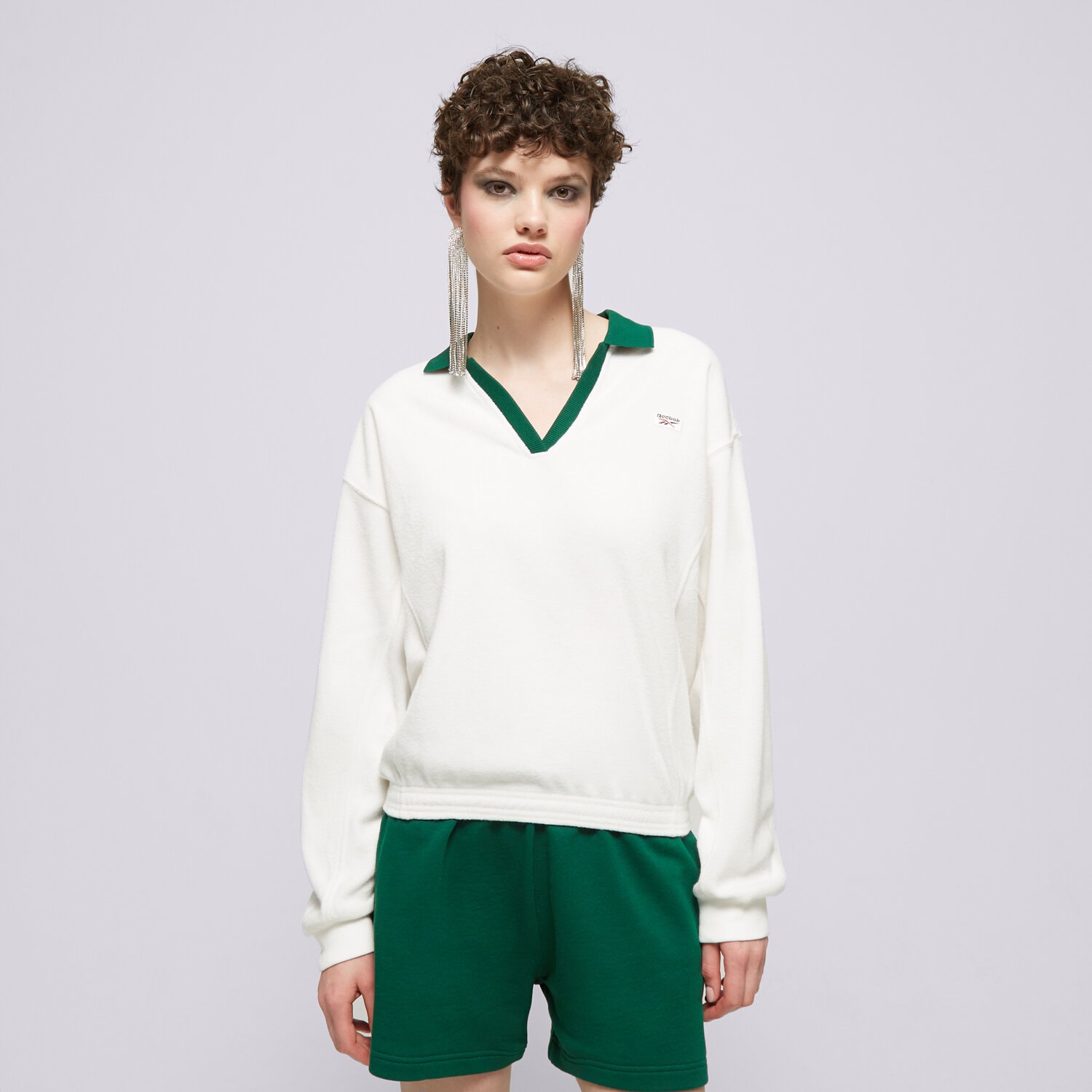 Femei bluză REEBOK BLUZĂ CL Q2 CS COVERUP 100076084 Bej