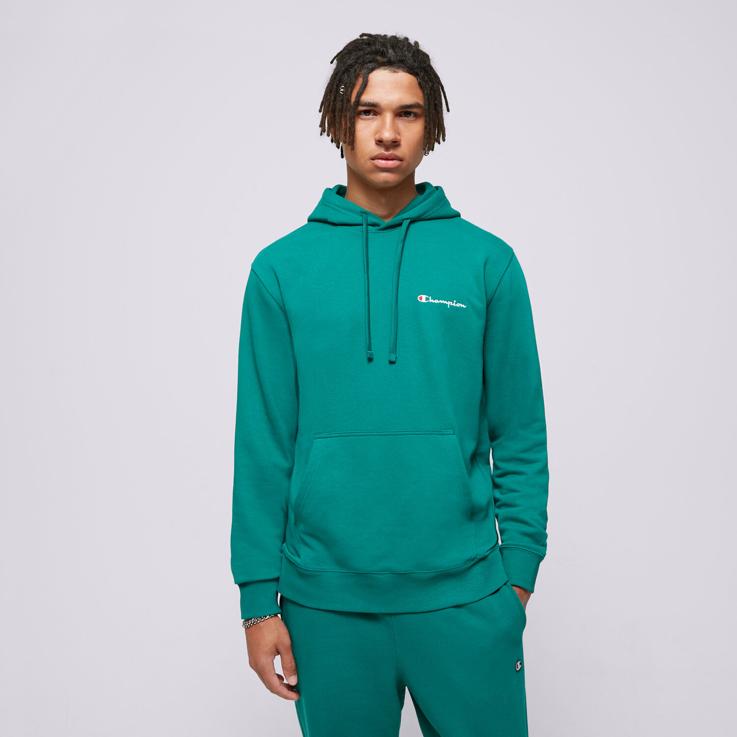 Bărbați bluză CHAMPION BLUZĂ CU GLUGĂ HOODED 219835GS571 Verde