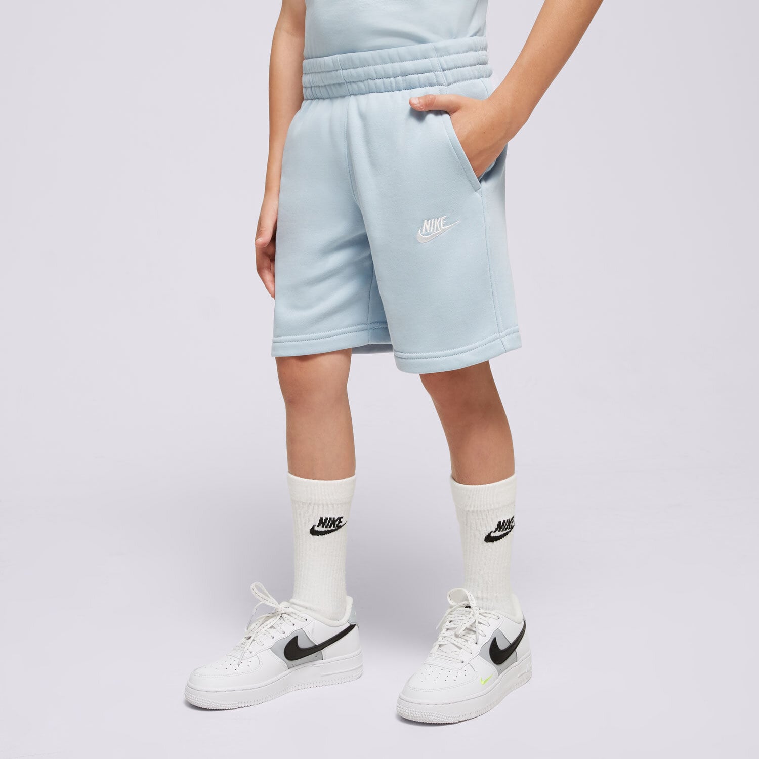 Pantaloni scurți și rochii pentru copii NIKE PANTALONI SCURȚI SPORTSWEAR CLUB FLEECE BOY FD3015-440 Albastru