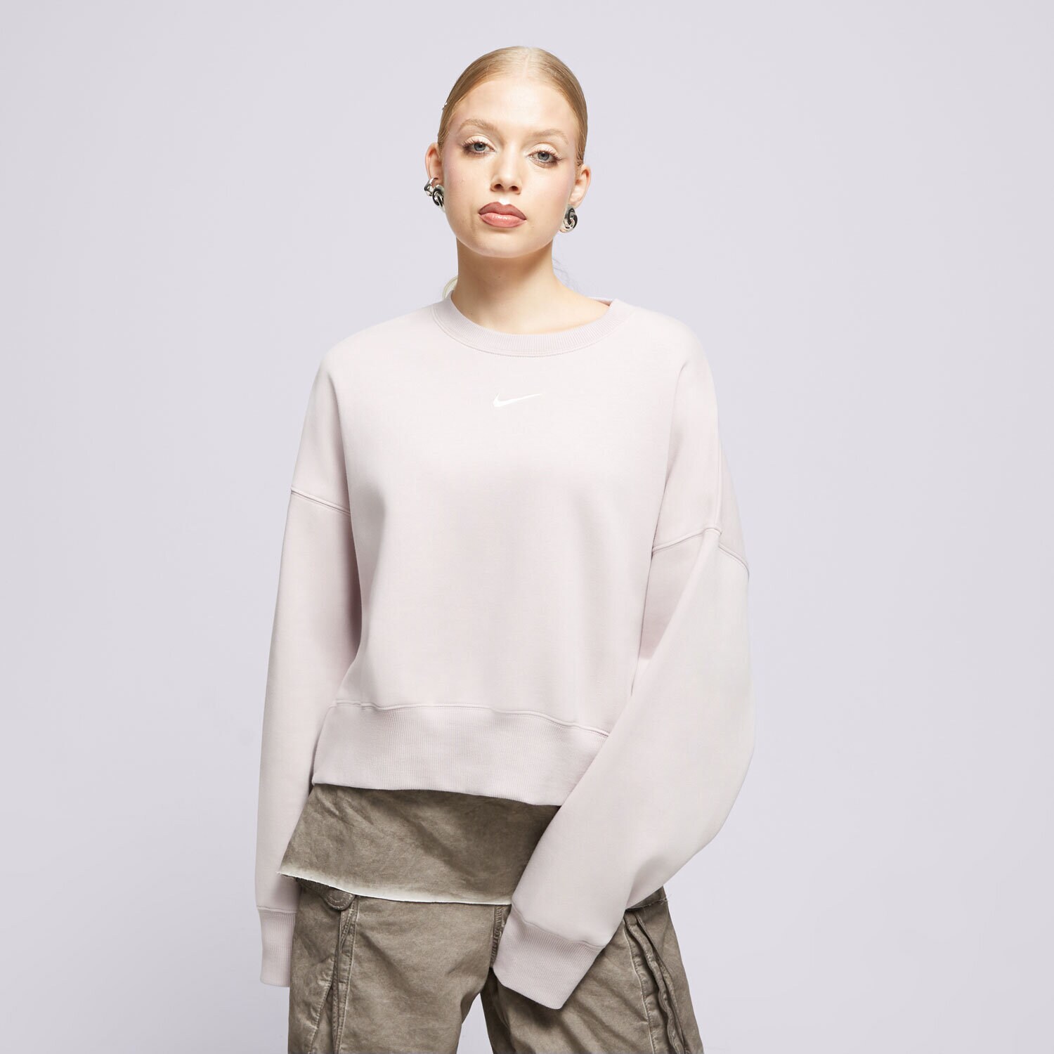 Femei bluză NIKE BLUZĂ W NSW PHNX FLC OOS CREW DQ5761-019 Roz