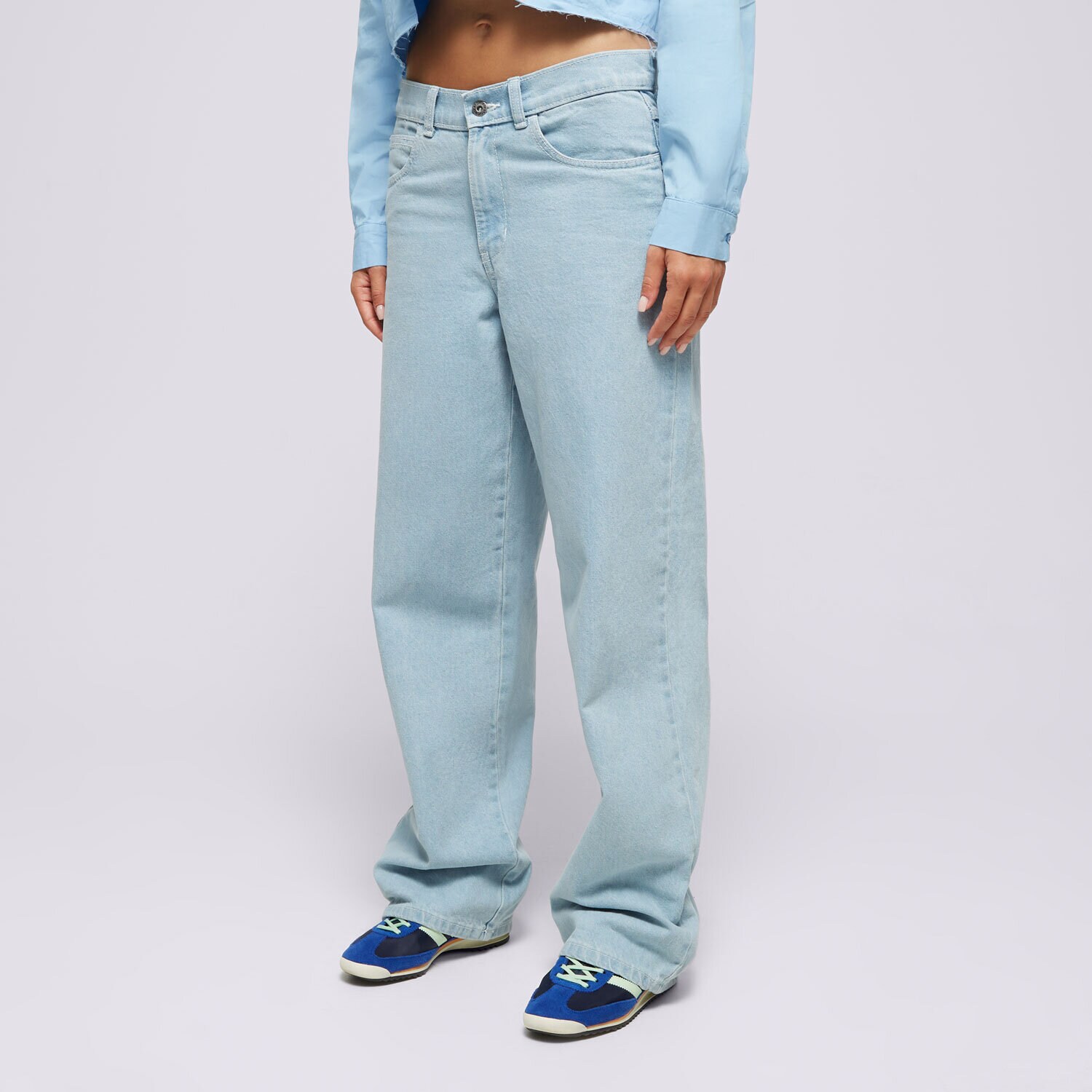 Femei pantaloni DICKIES PANTALONI  HERNDON DENIM W VINTAGE DK0A4YPYC151 Albastru