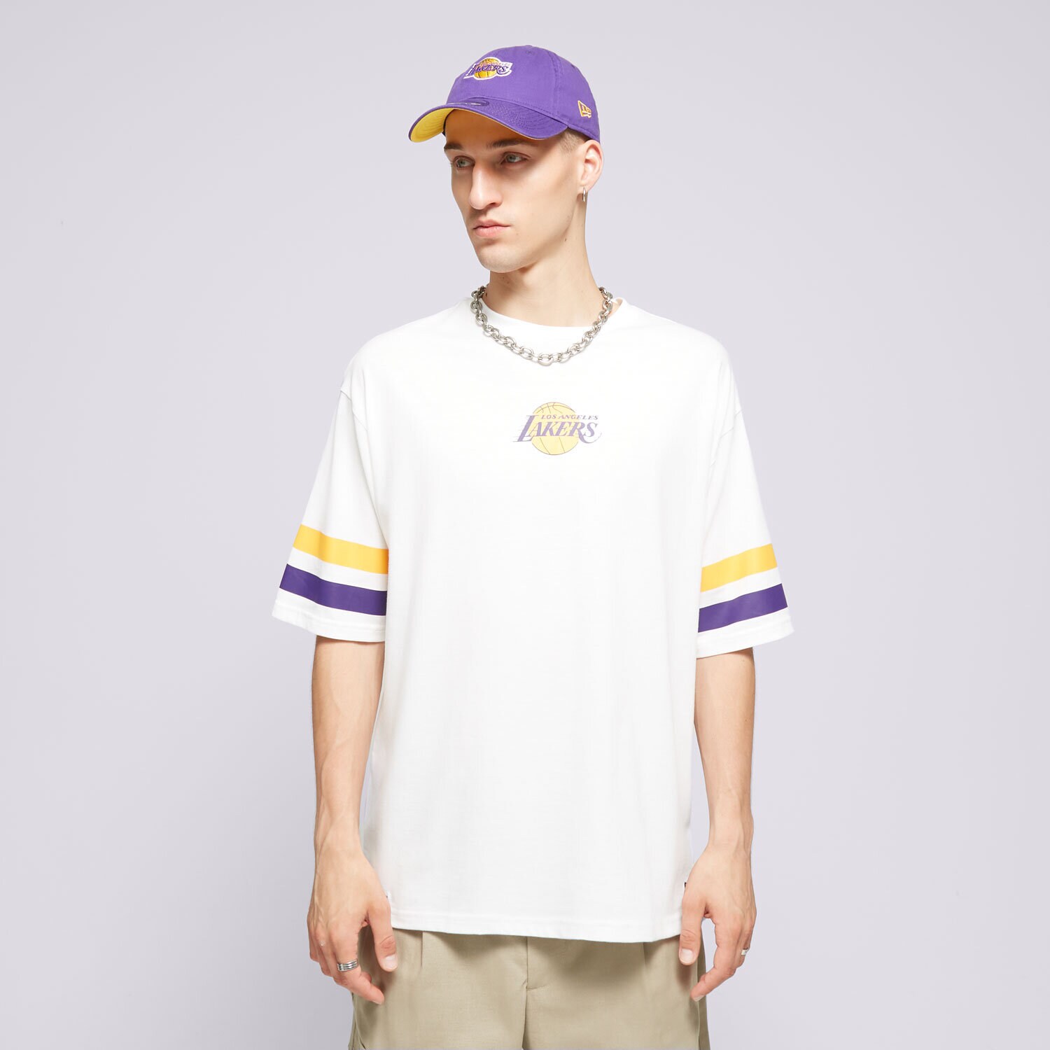 Bărbați tricou NEW ERA TRICOU NBA ARCH GRPHC BP OS LAKERS LOS ANGELES LAKER 60502585 Alb