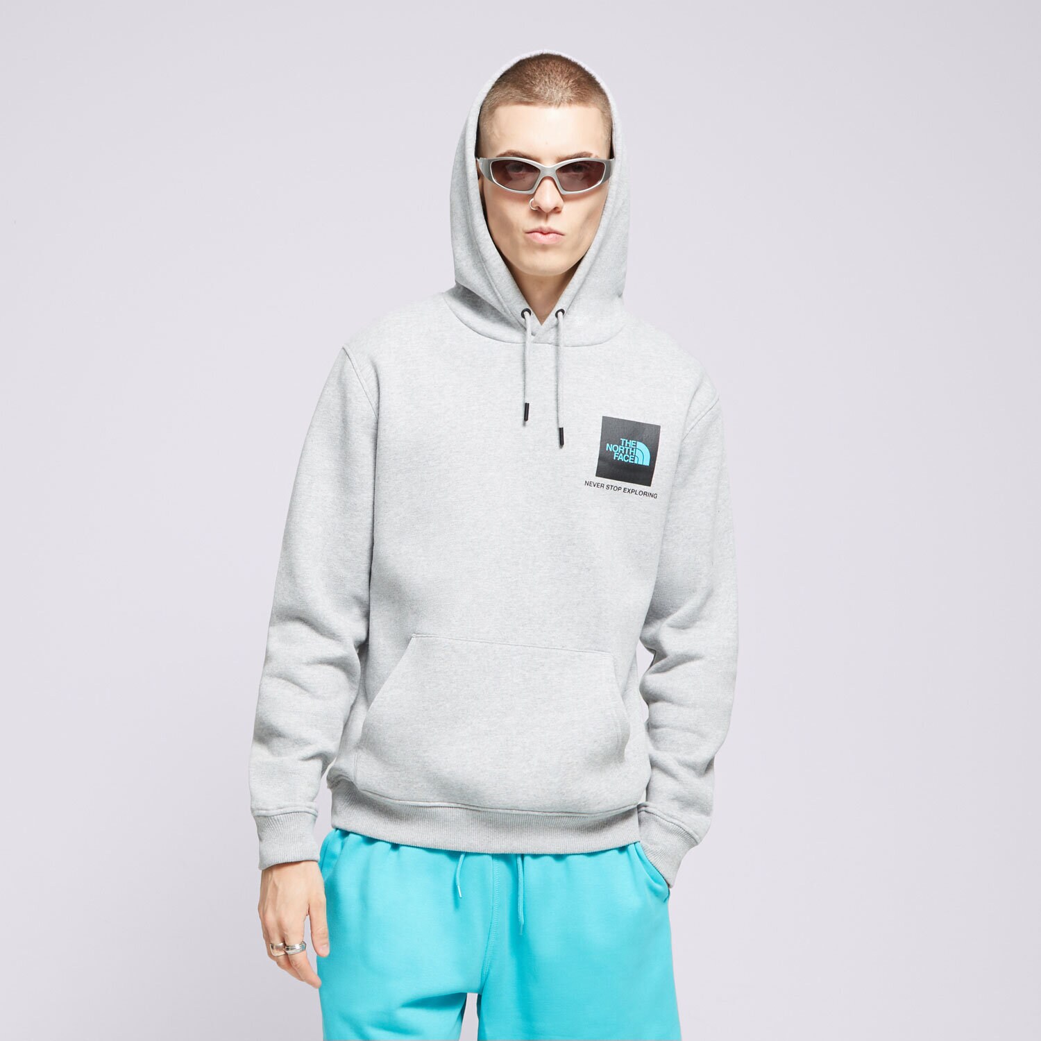 Bărbați bluză THE NORTH FACE BLUZĂ CU GLUGĂ FINE BOX HD GYM HOOD2 Gri