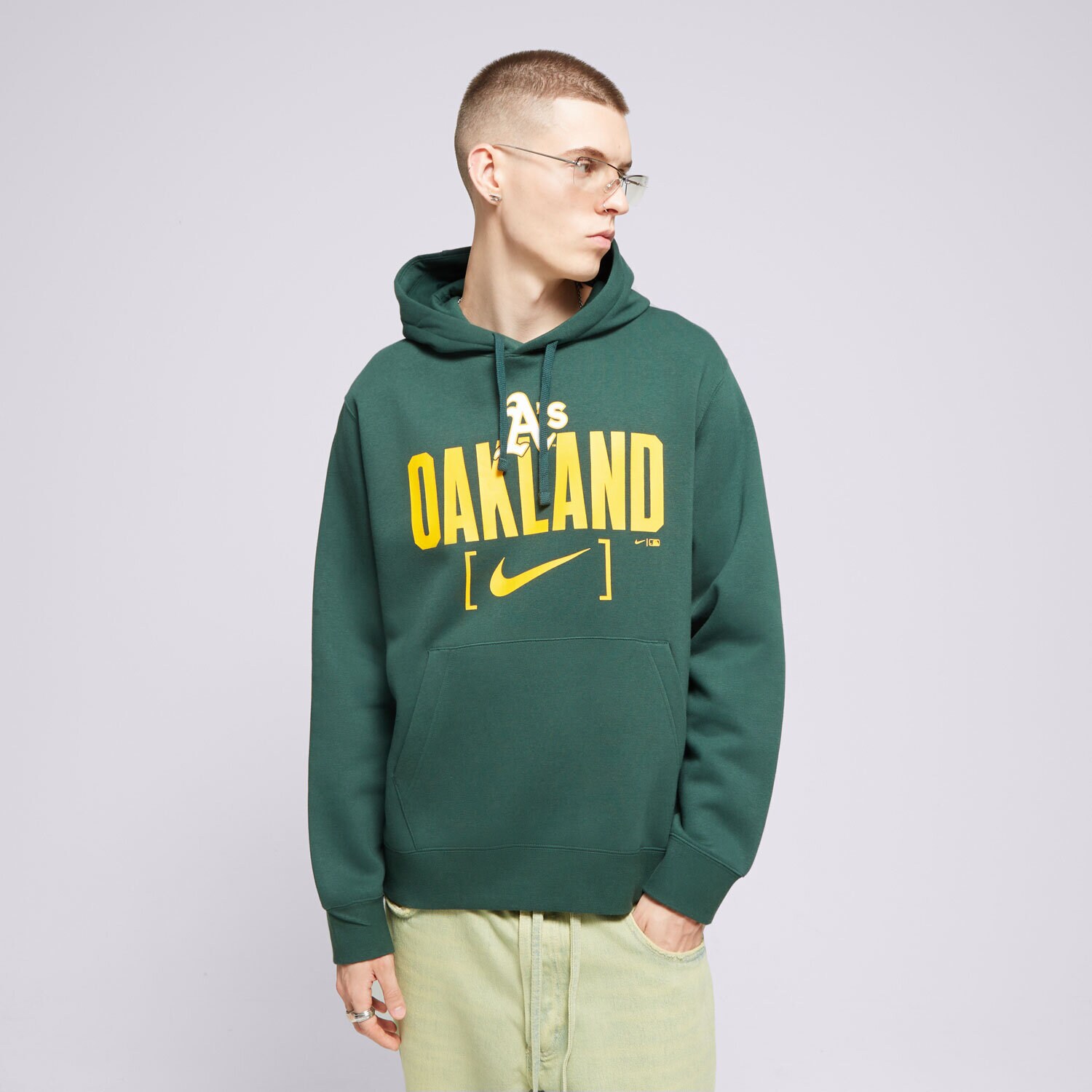 Bărbați bluză NIKE BLUZĂ CU GLUGĂ OAKLAND ATHLETICS MLB NKDK-3EY-FZ-1TG Verde