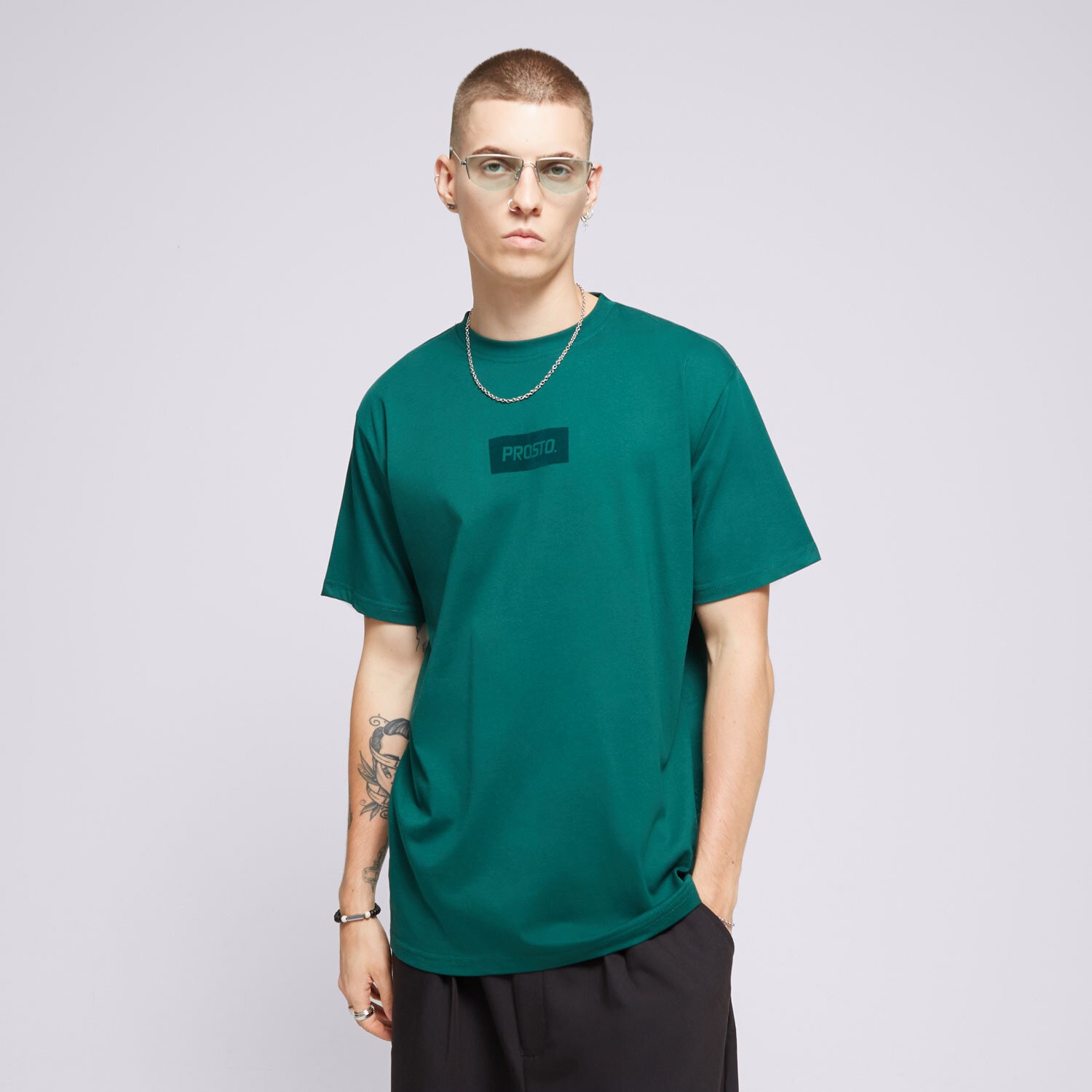 Bărbați tricou PROSTO  TRICOU CLOSS GREEN KL241MTEE1222 Verde