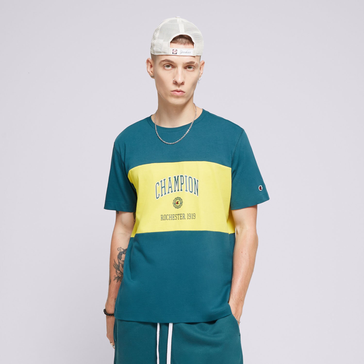 Bărbați tricou CHAMPION TRICOU CREWNECK 219853GS549 Verde
