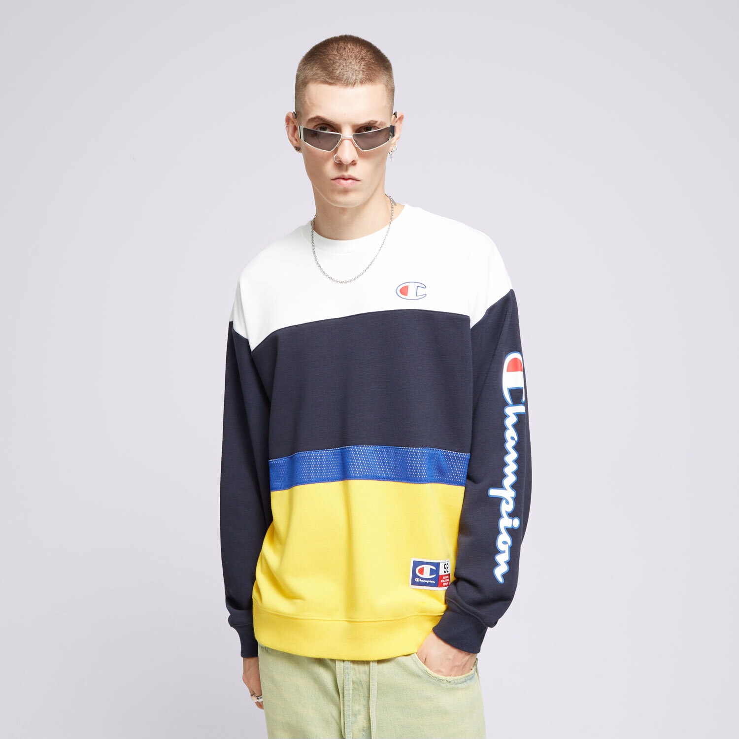 Bărbați bluză CHAMPION BLUZĂ CREWNECK RETRO SPORT 219739BS501 Mulicolor