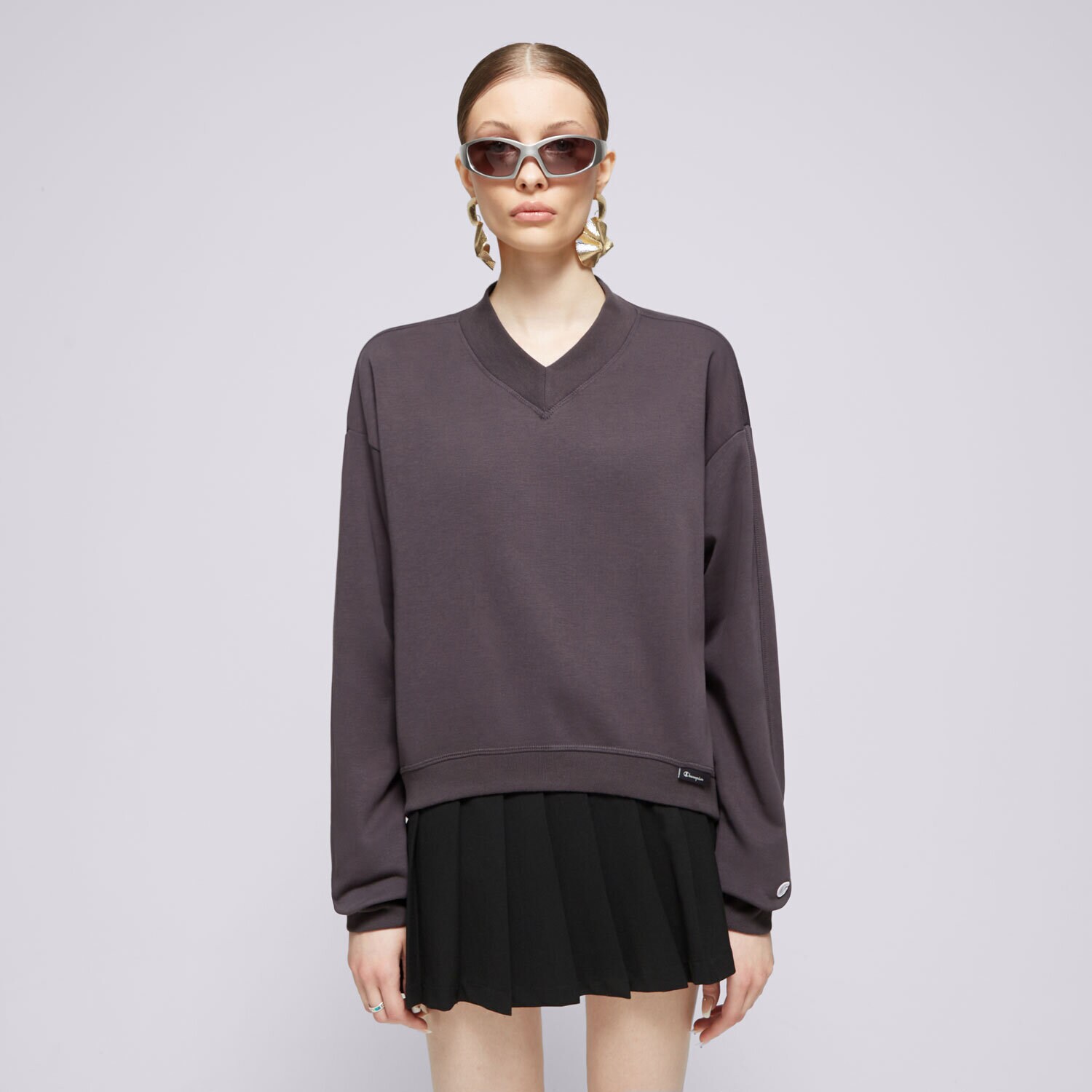 Femei bluză CHAMPION BLUZĂ CREWNECK CROPTOP ECO FUTURE E10007ES503 Negru