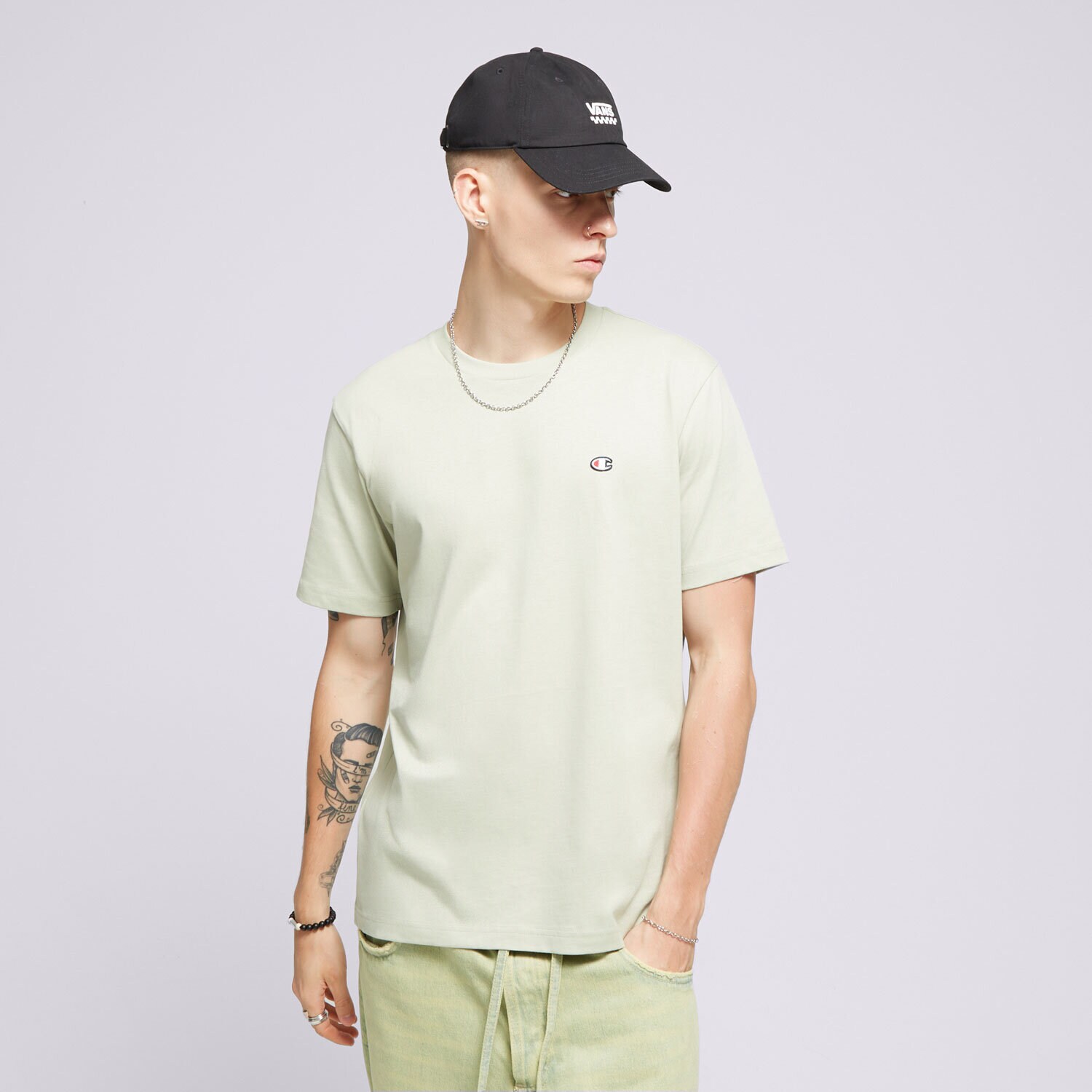 Bărbați tricou CHAMPION TRICOU CREWNECK TEE 220453GS072 Verde