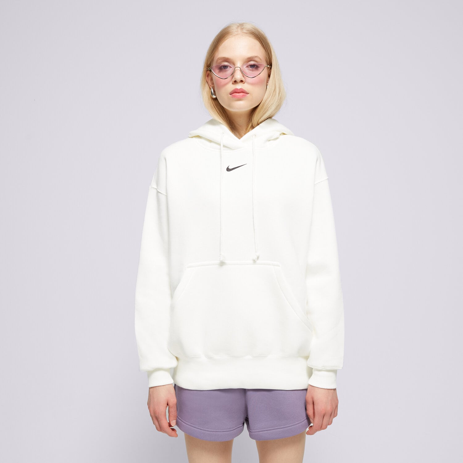 Femei bluză NIKE BLUZĂ CU GLUGĂ W NSW PHNX FLC OS CREW DQ5860-133 Alb