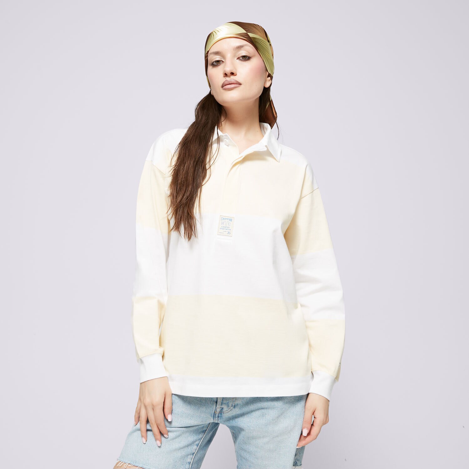 Femei tricou CHAMPION POLO LONG SLEEVE POLO 117205WW001 Alb