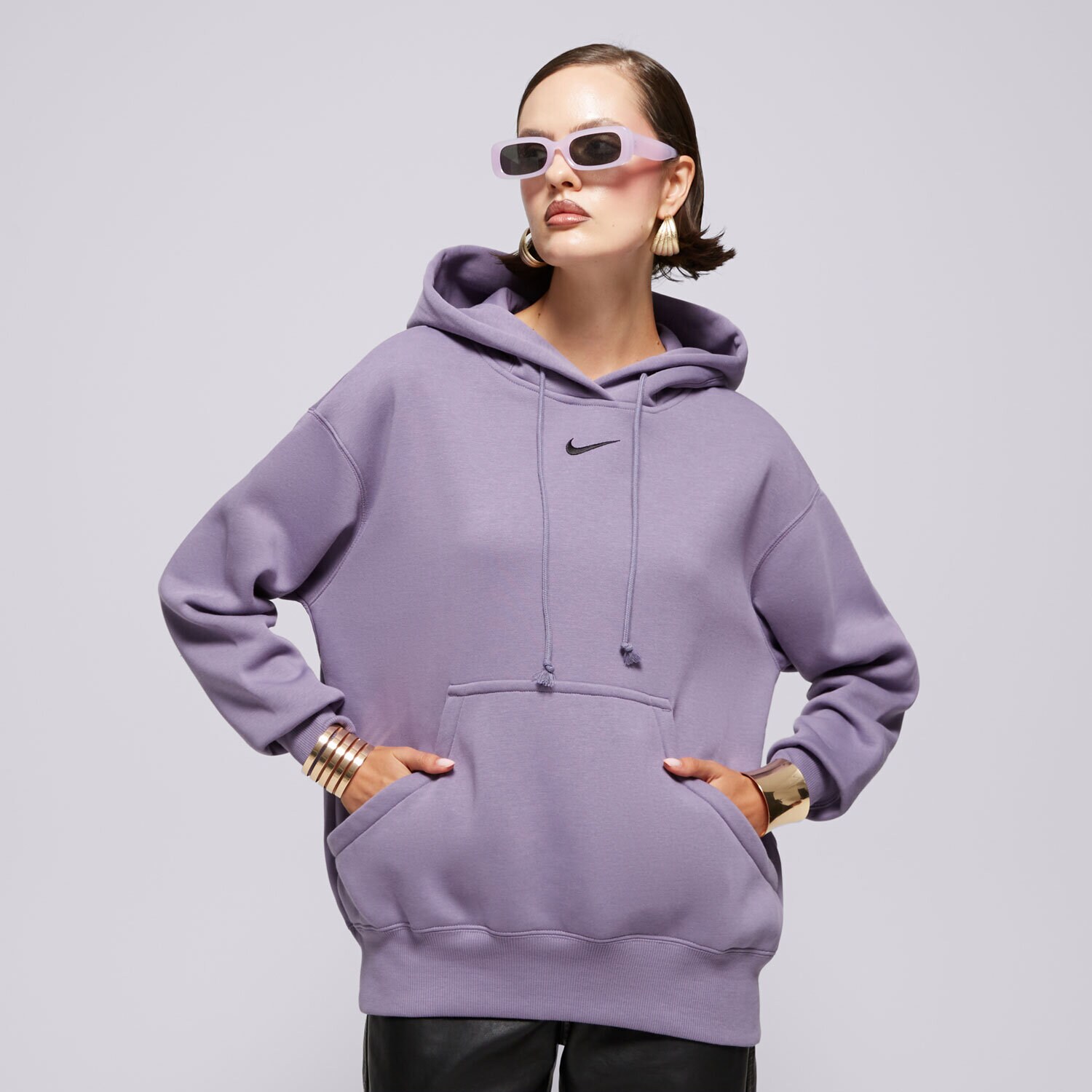 Femei bluză NIKE BLUZĂ CU GLUGĂ W NSW PHNX FLC OS PO HOODIE DQ5860-509 Gri