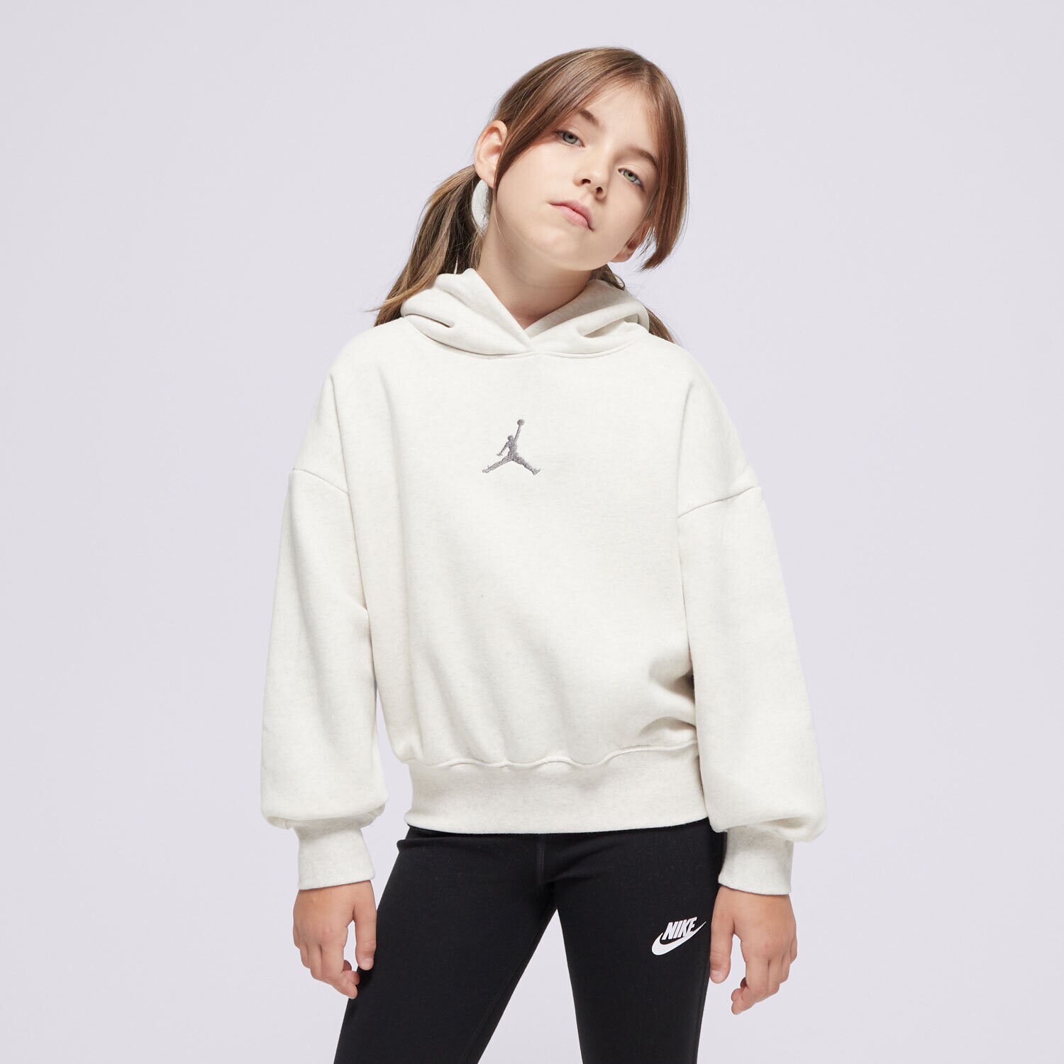 Copii bluză JORDAN BLUZĂ CU GLUGĂ ICON PLAY PO HOODIE GIRL G 45C695-W6N Bej